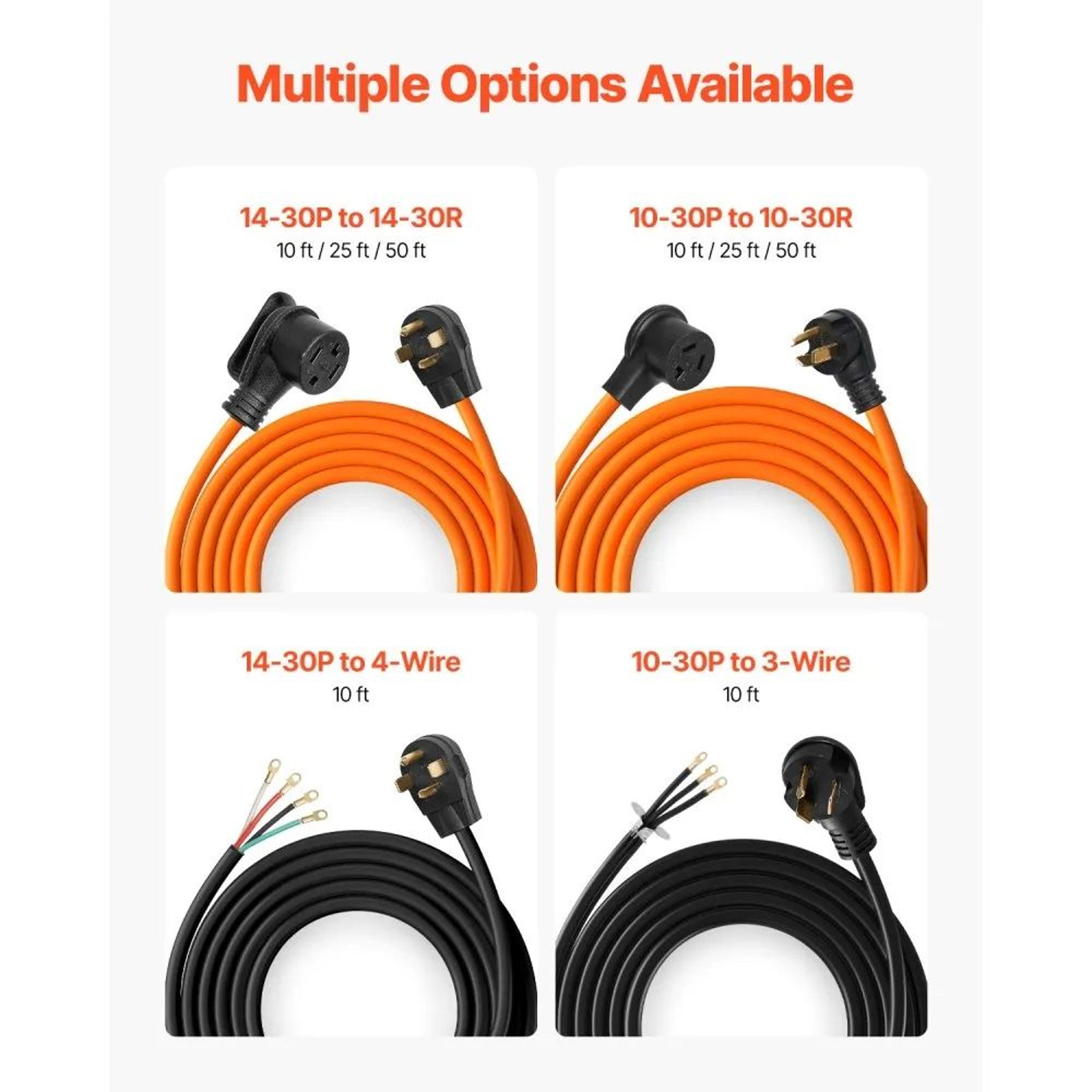 50 Ft HeavyDuty Dryer Extension Cord 4Prong NEMA 1430 30A 125250V 6