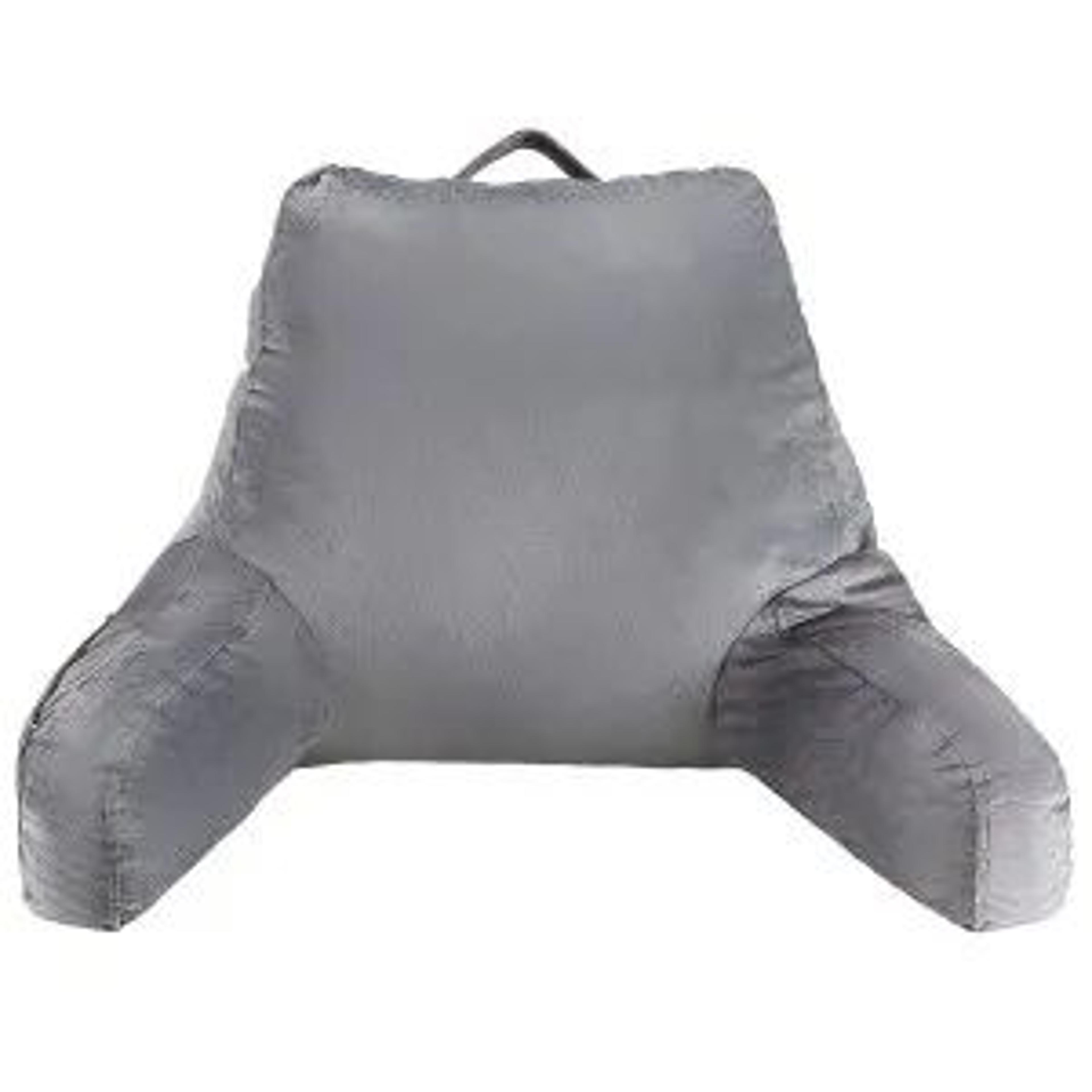shredded memory foam reading pillow with 3 pockets and washable velvet cover