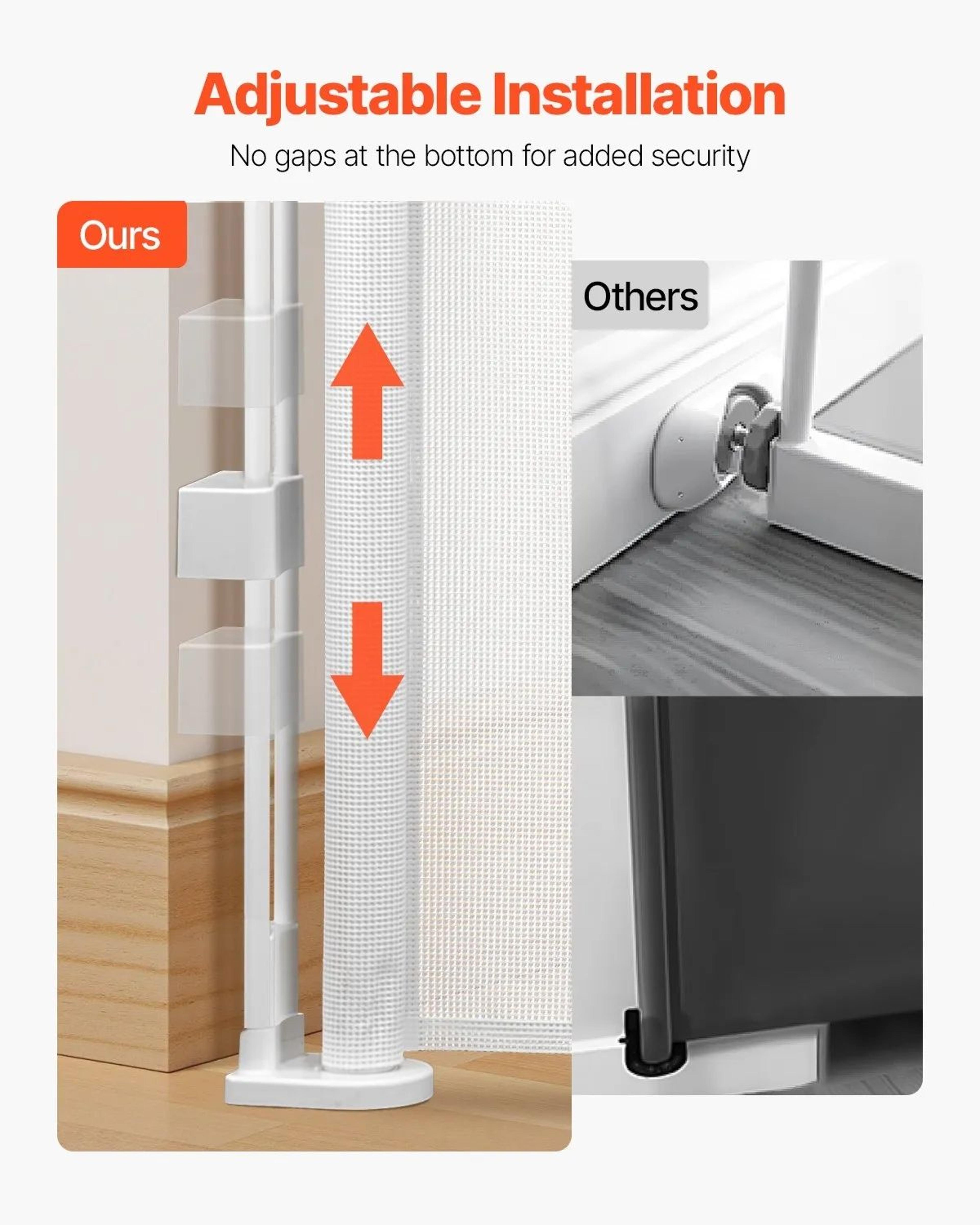 Retractable Baby Gate 34 Inch Tall White Mesh Safety Gate For Kids And Pets 4