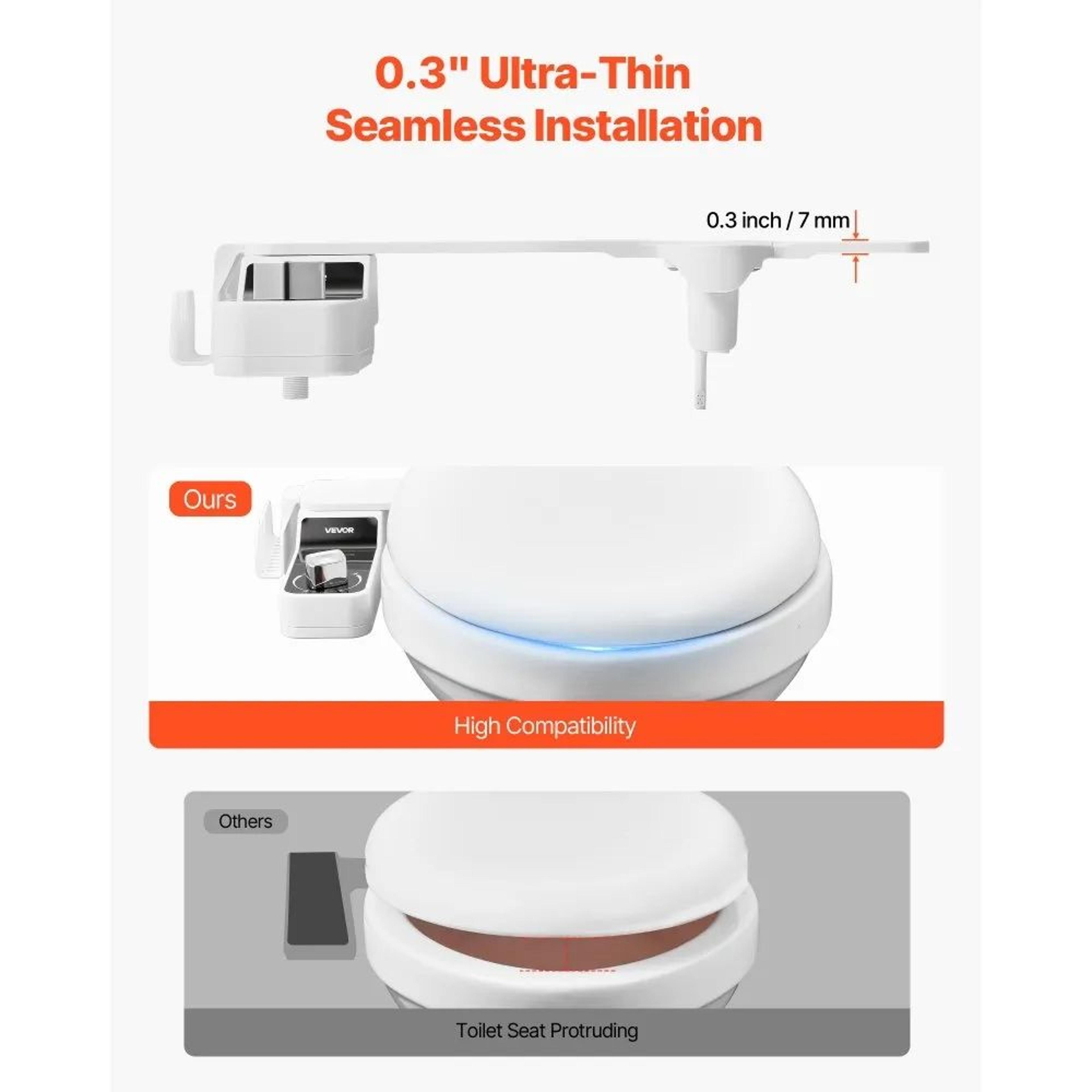 Ultra Thin Bidet Toilet Seat Attachment With Dual Nozzles And Adjustable Water Pressure 3