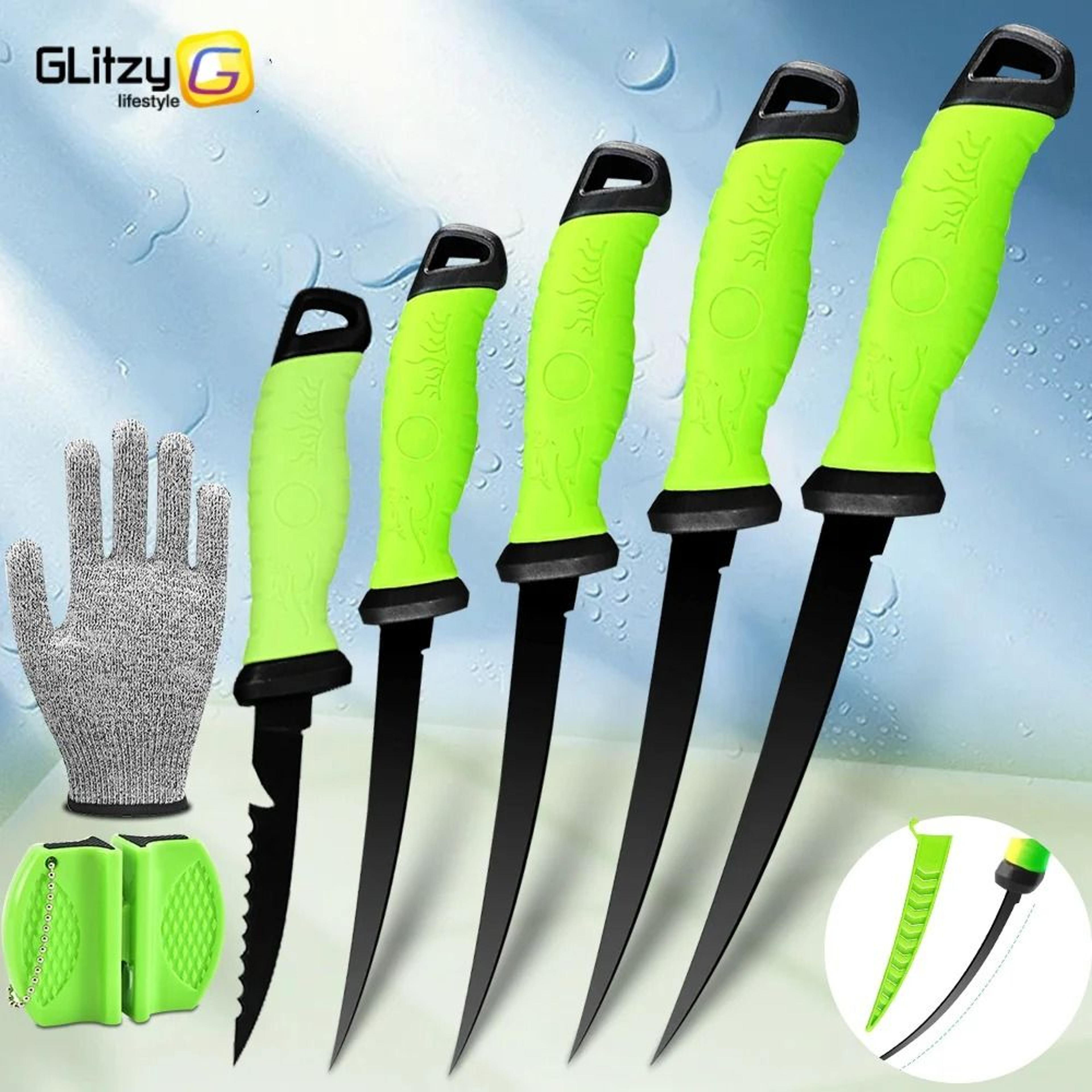 stainless steel fishing fillet knife with sheath for boning slicing and sashimi
