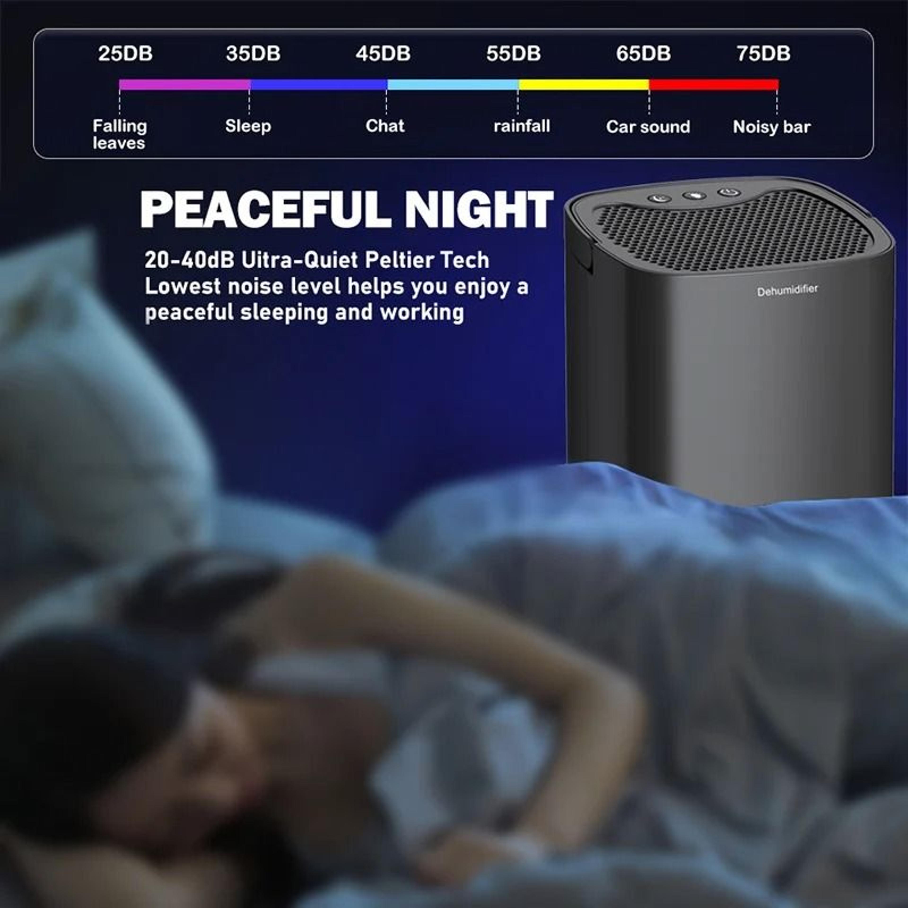 portable home air dehumidifier quiet moisture absorber with auto shutoff for bedroom office and kitchen