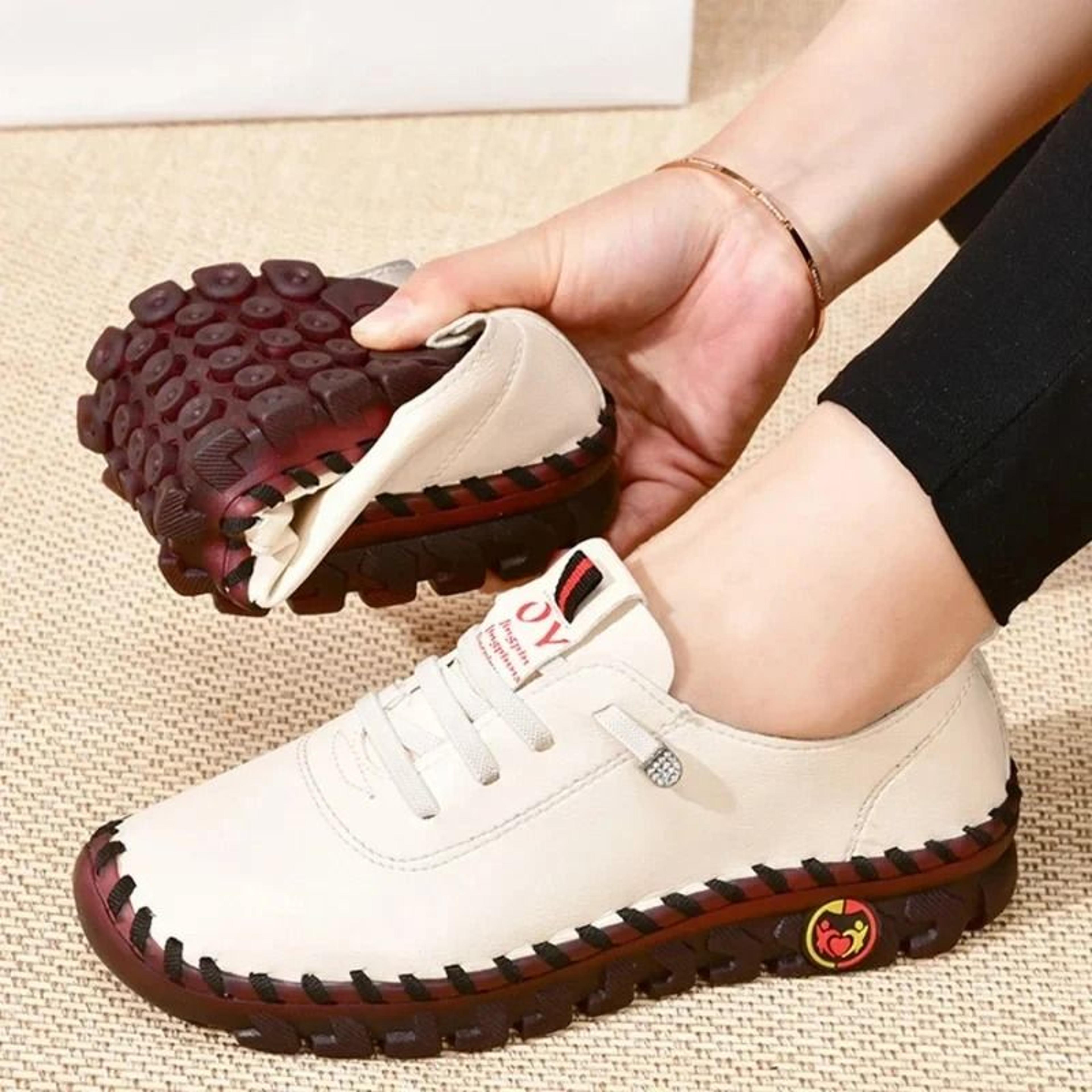 Womens Leather Casual Sneakers With Soft Sole And Slip On Fit For Everyday Comfort 1