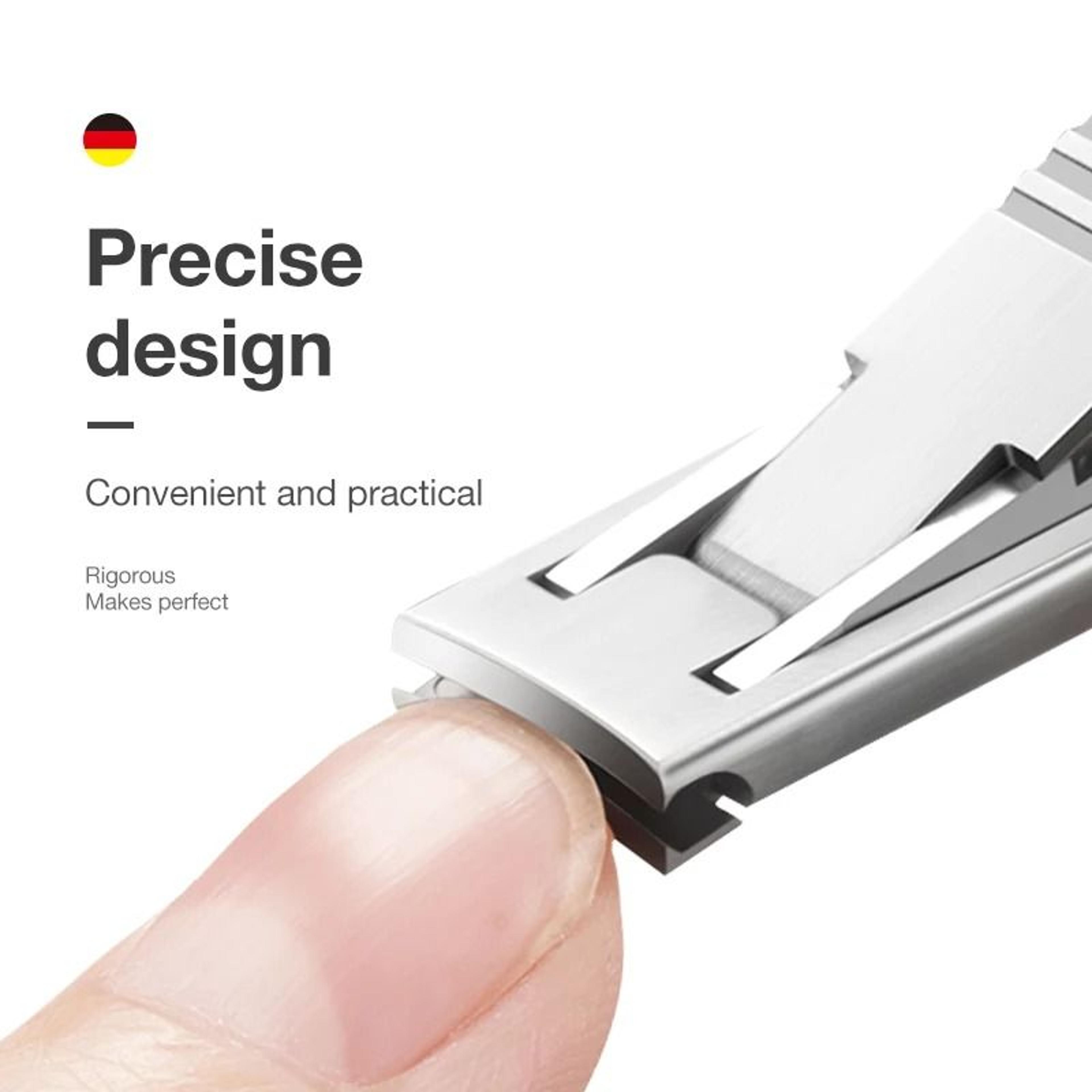 Premium Ultra Slim Stainless Steel Nail Clippers With Leather Cover For Precision Grooming 2