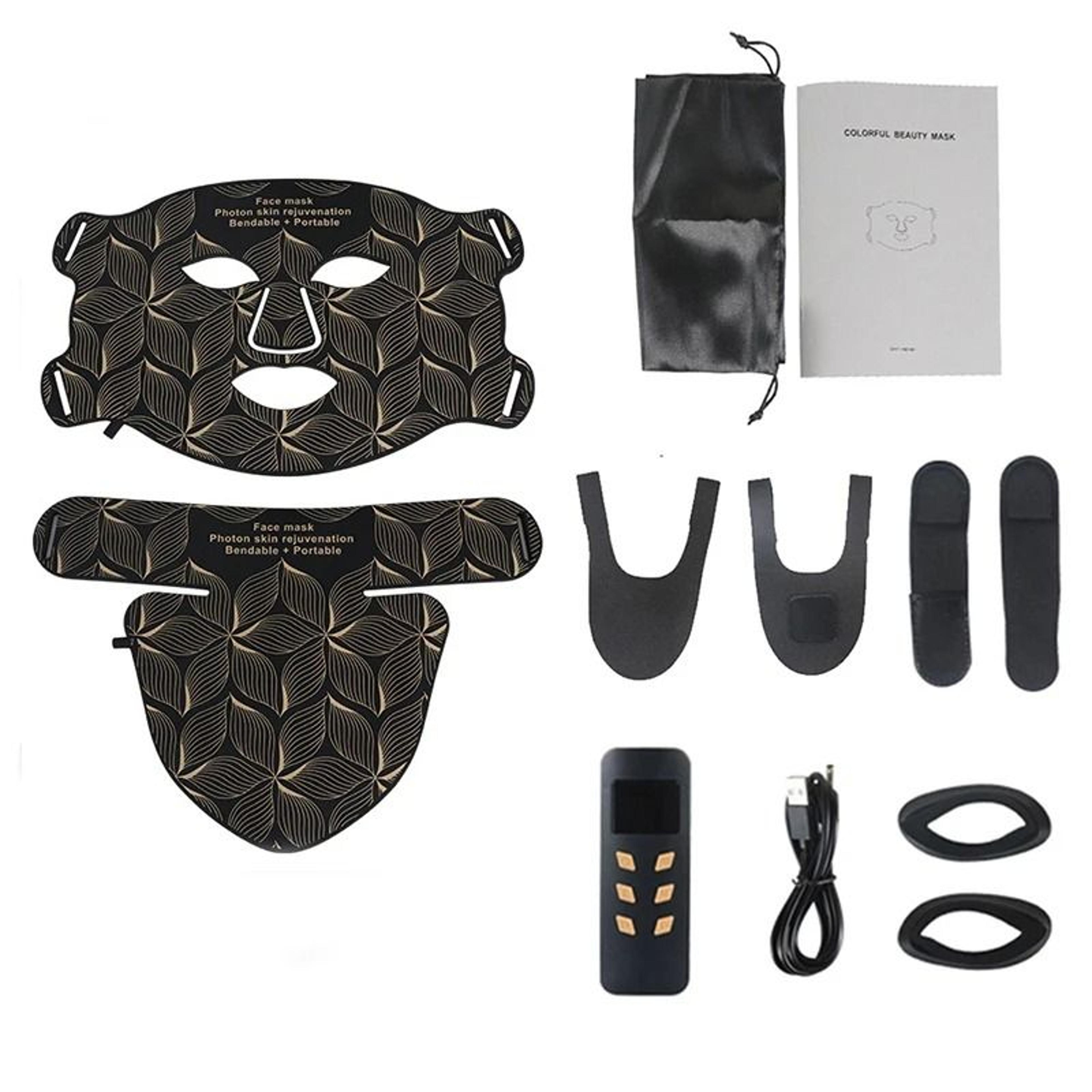 Eight Color LED Facial And Neck Mask With Light Therapy For Skin Firming Whitening And Oil Control 5