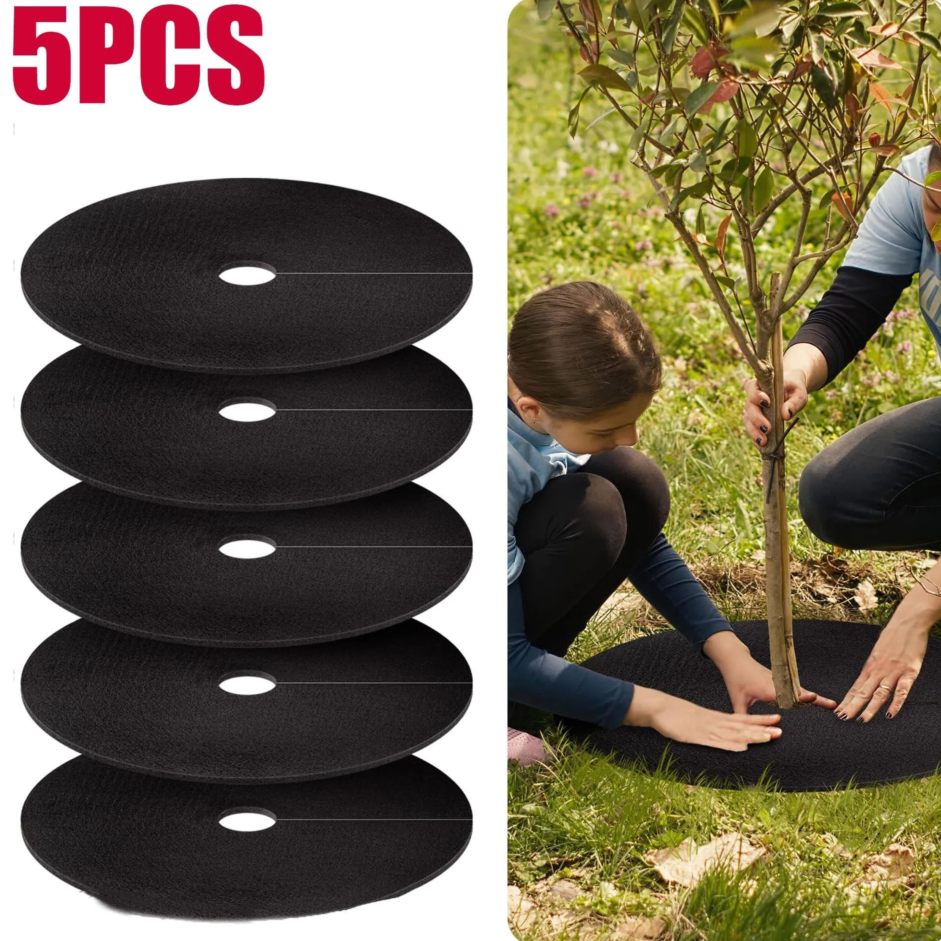 reusable non woven tree mulch ring for weed control and root protection