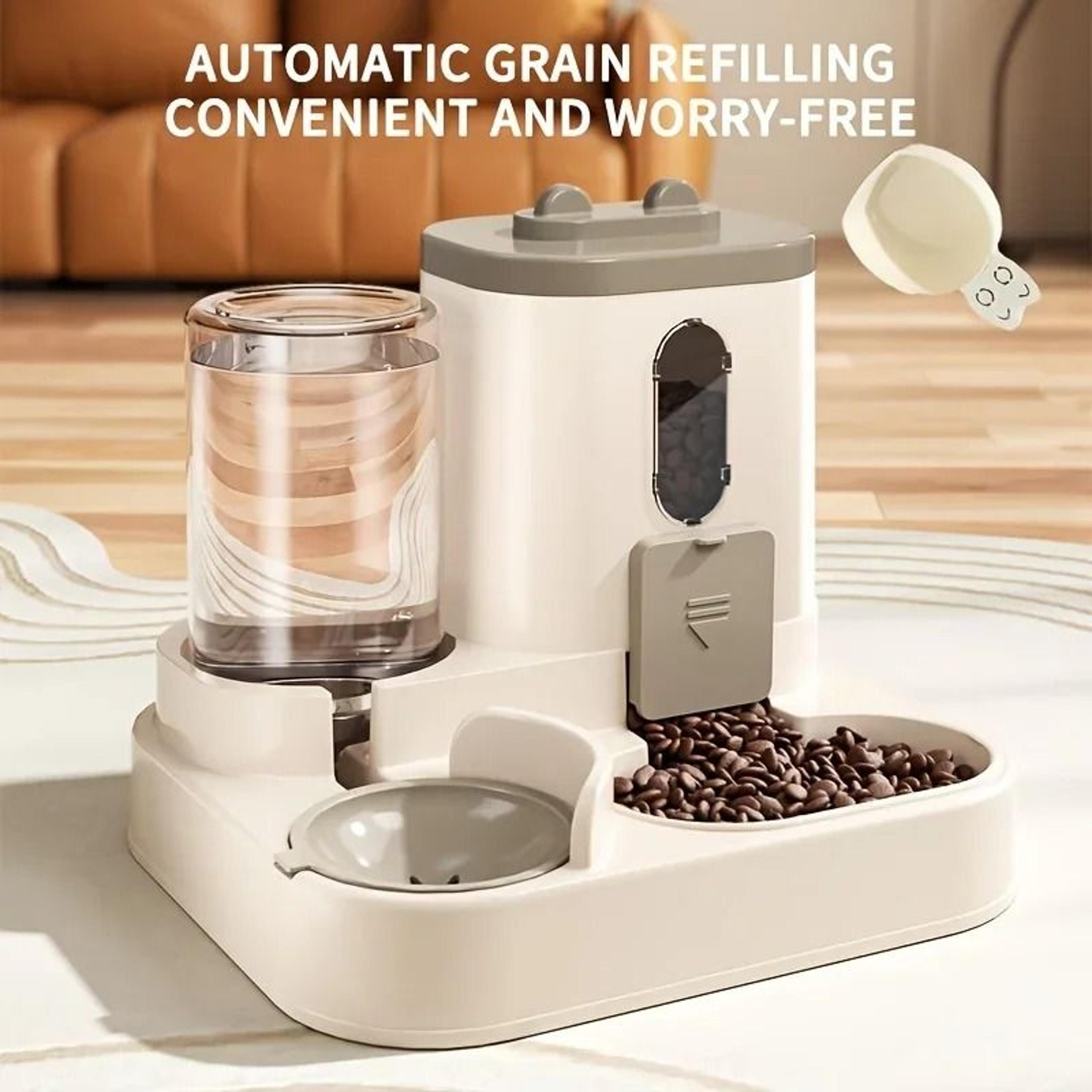 automatic cat food and water dispenser combo