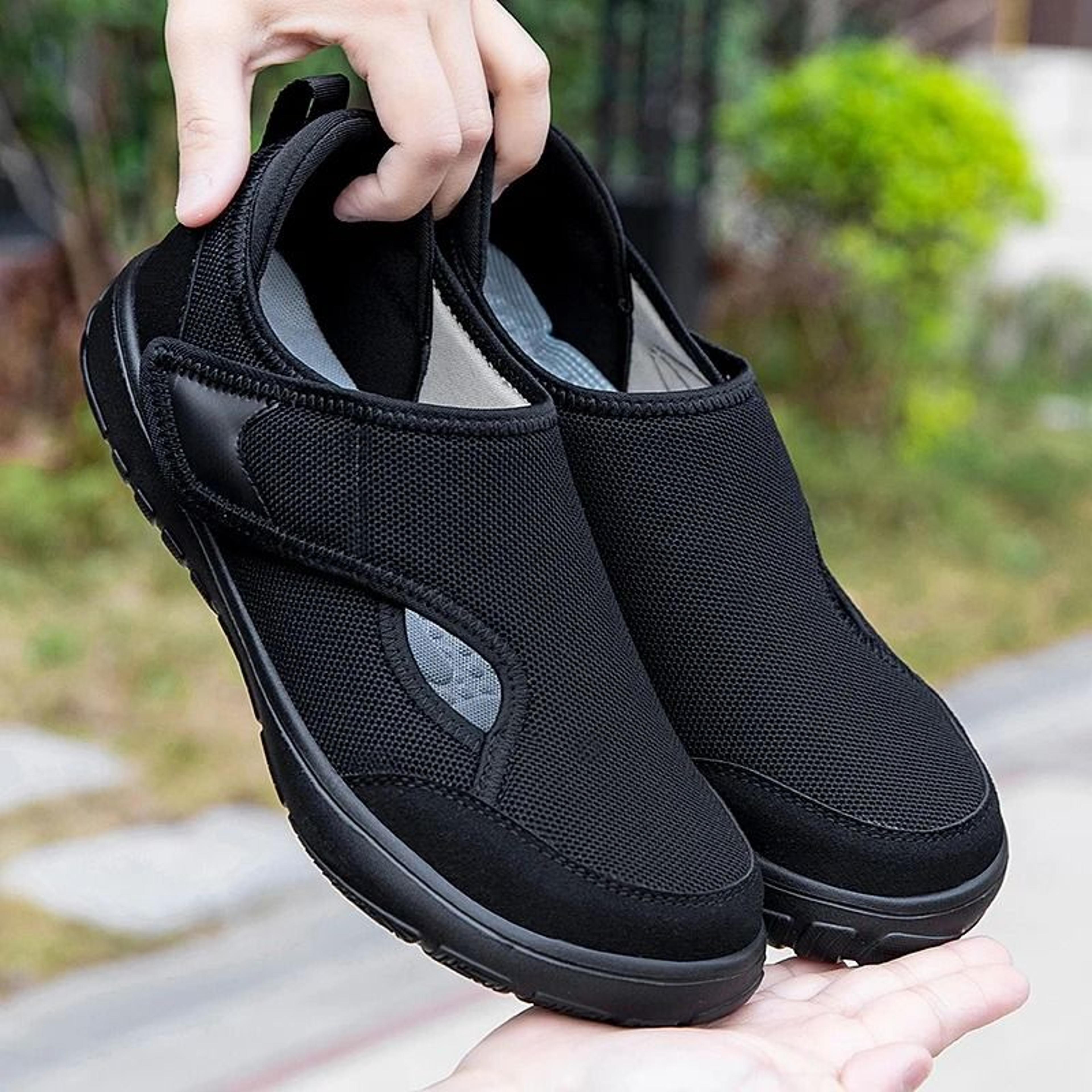 mens orthopedic wide fit walking sneakers with soft comfort support