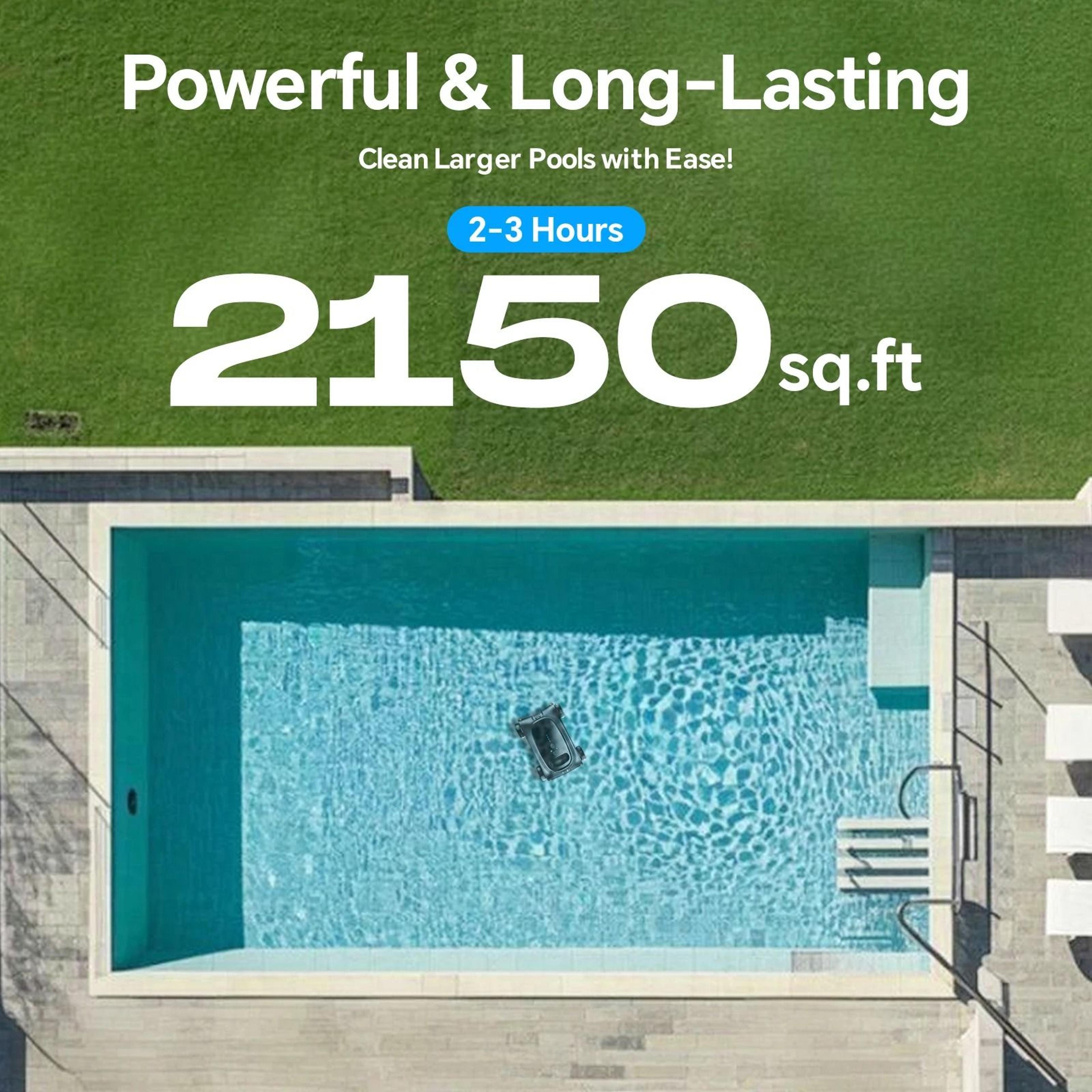 Cordless Robotic Pool Cleaner With Long Runtime For Above Ground Pools 1