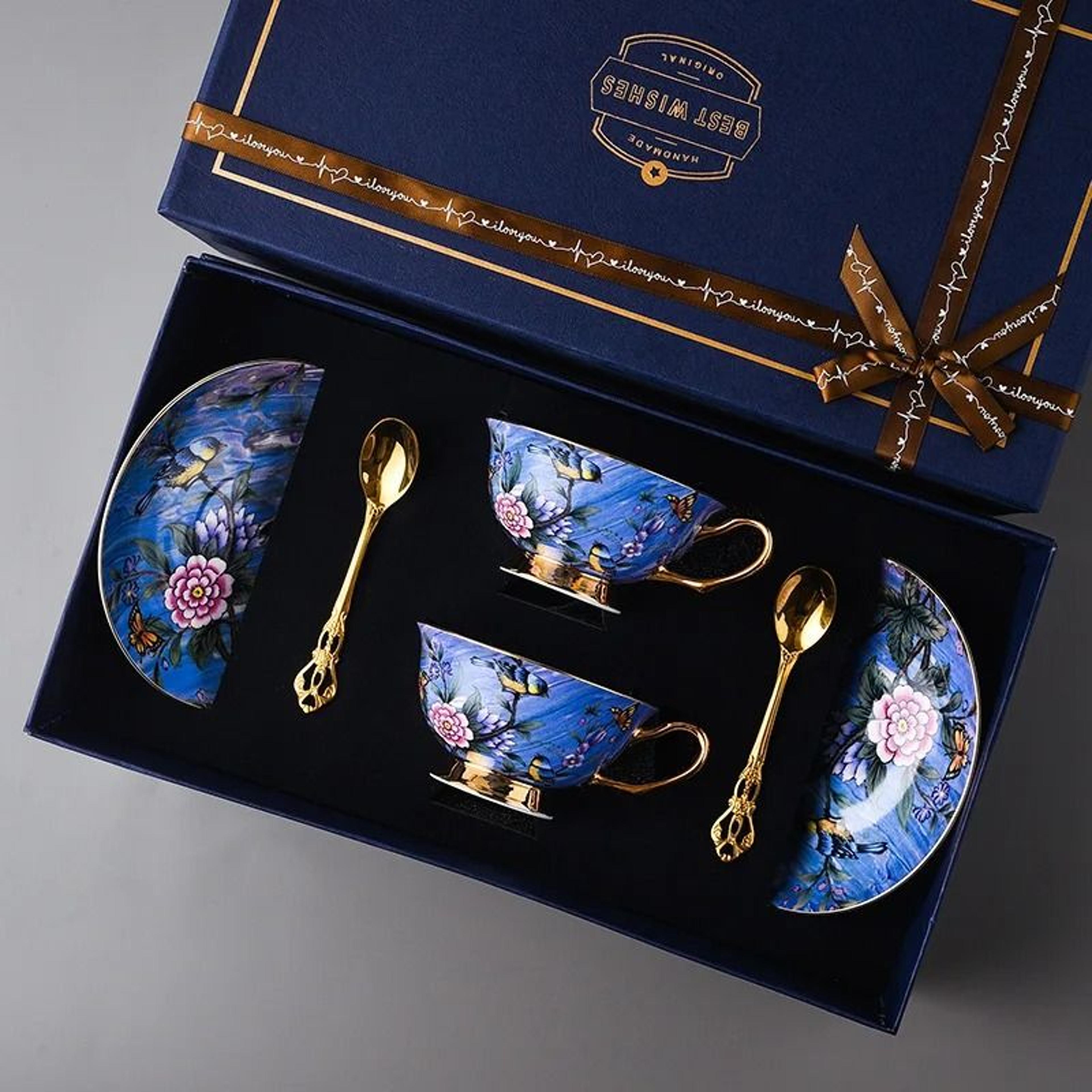 Luxury Bone China Tea And Coffee Set With Elegant Bird Design 8