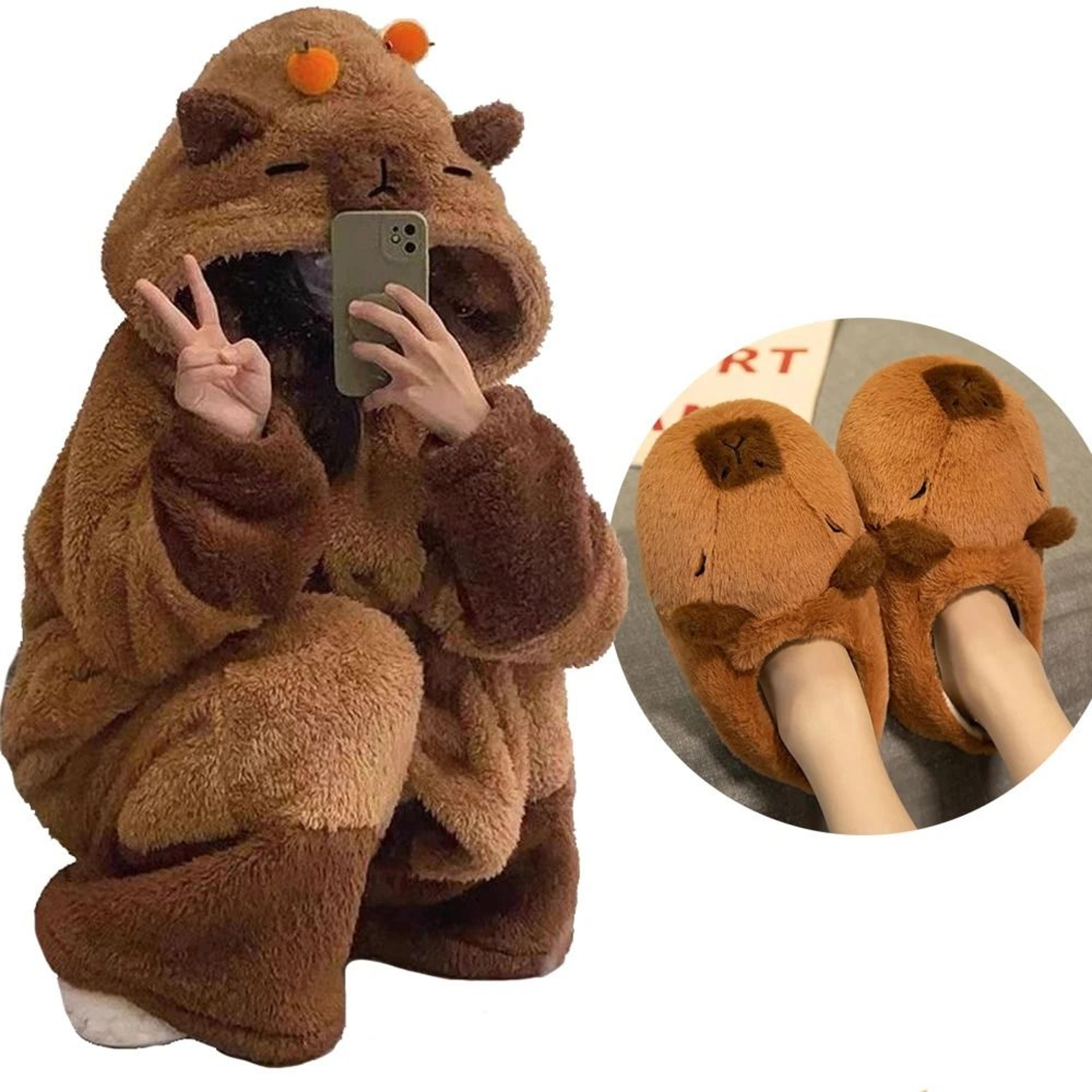 capybara cosplay pajama set with robe and accessories