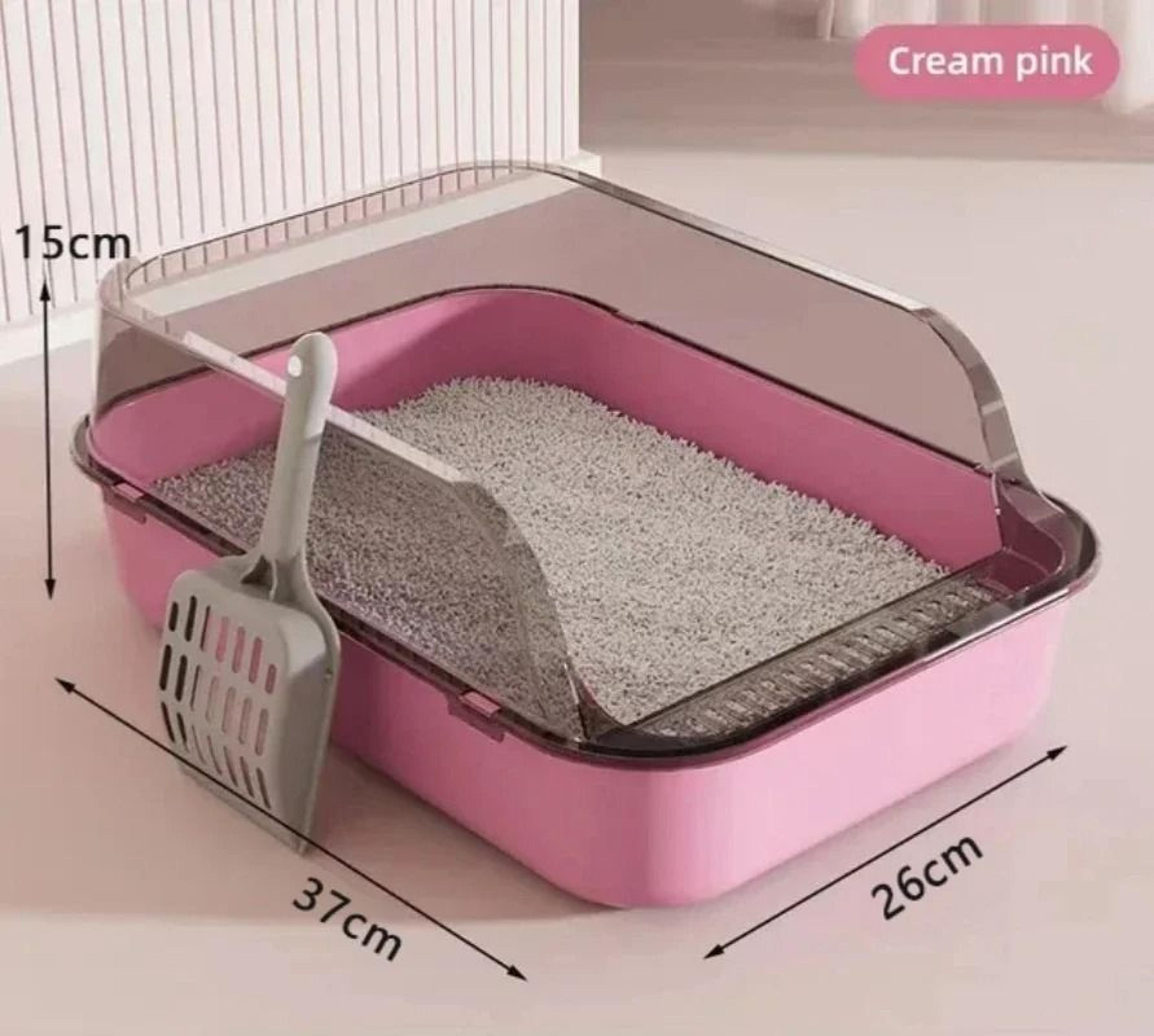 Semi Enclosed Cat Litter Box Splashproof Kitty Toilet With Easy Cleaning Tray 4