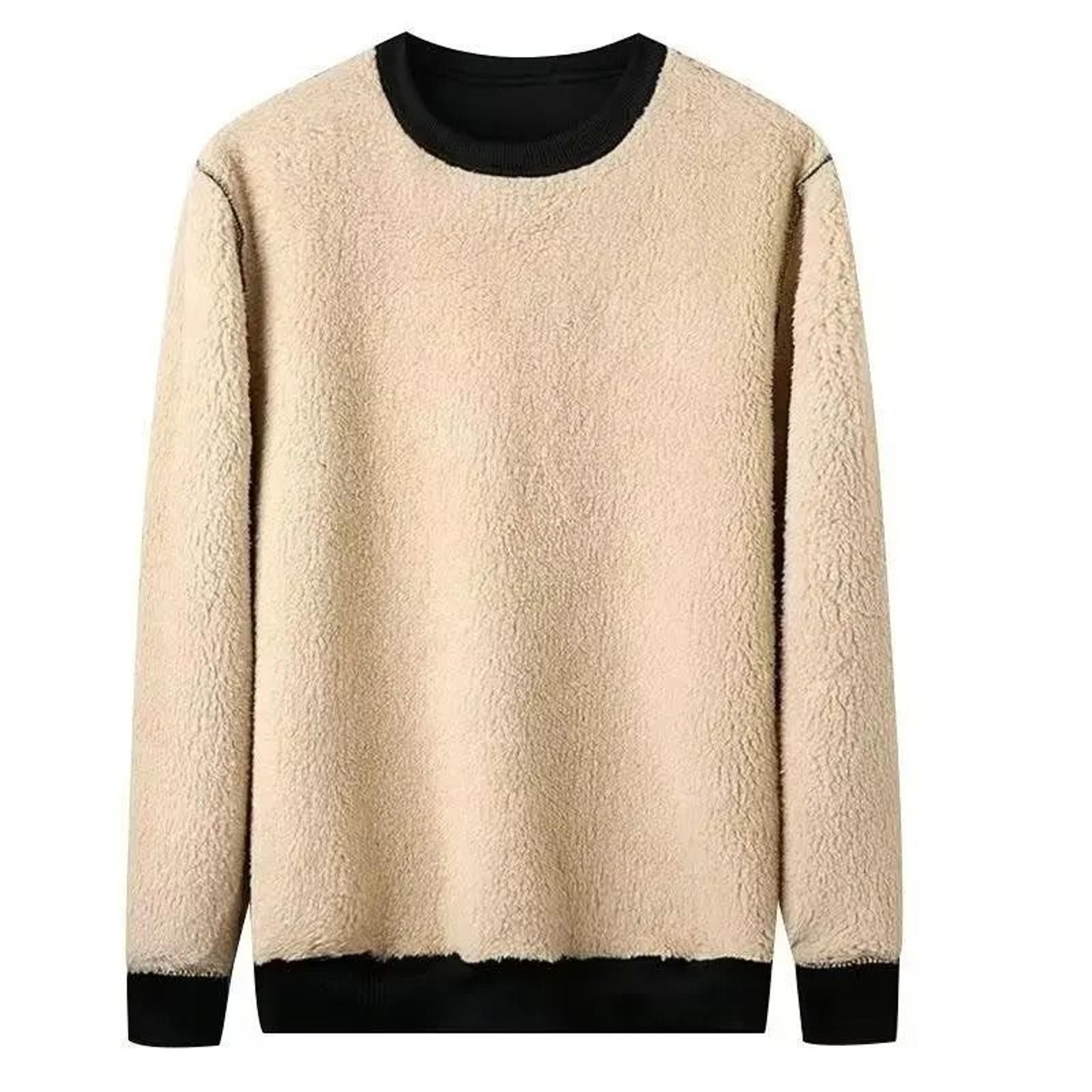 Mens Warm Fleece Lined Pullover Sweatshirt Thermal Top 2