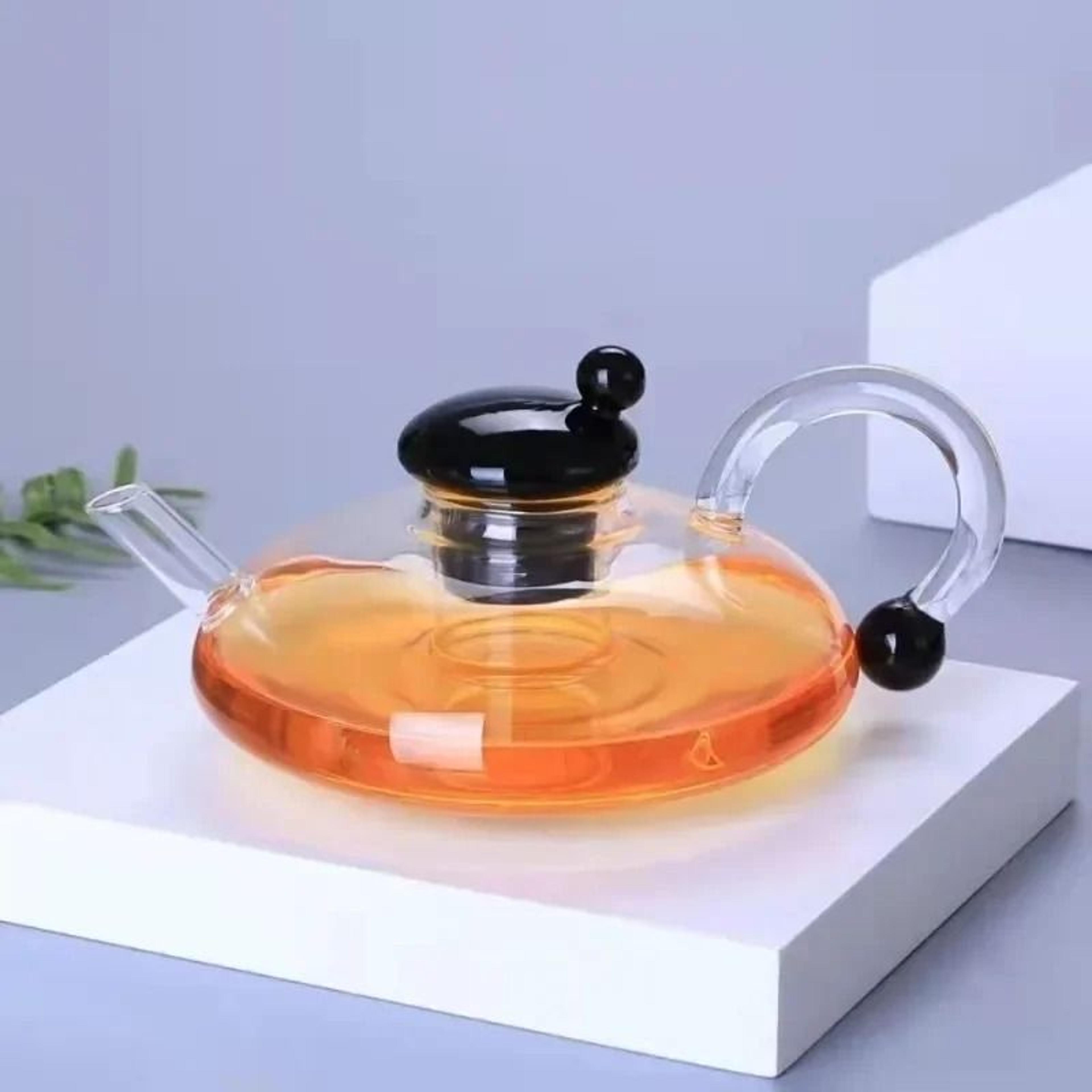 glass teapot with heat resistant glass and built in filter 700 ml