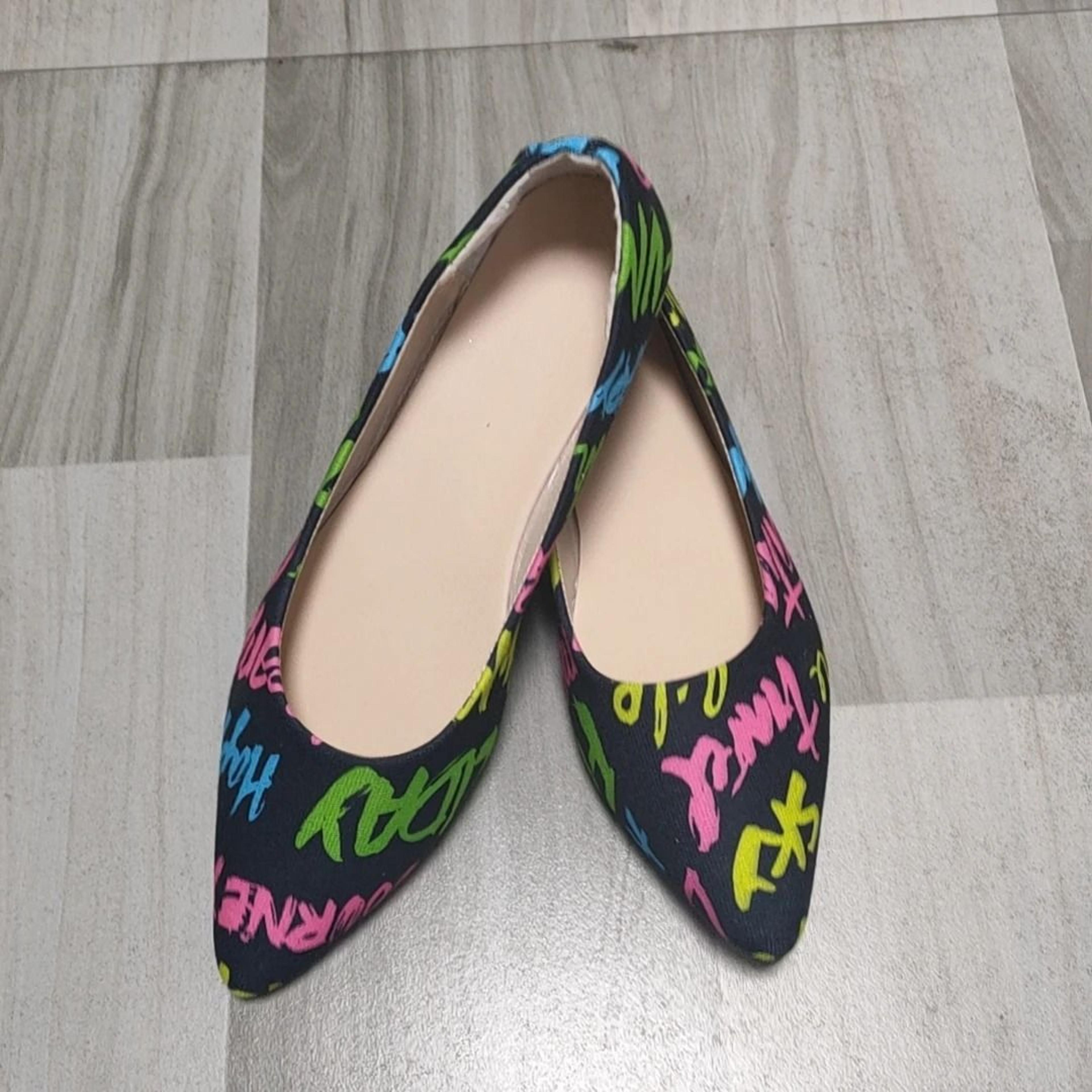 Women Pointed Toe Flat Ballerina Shoes 6