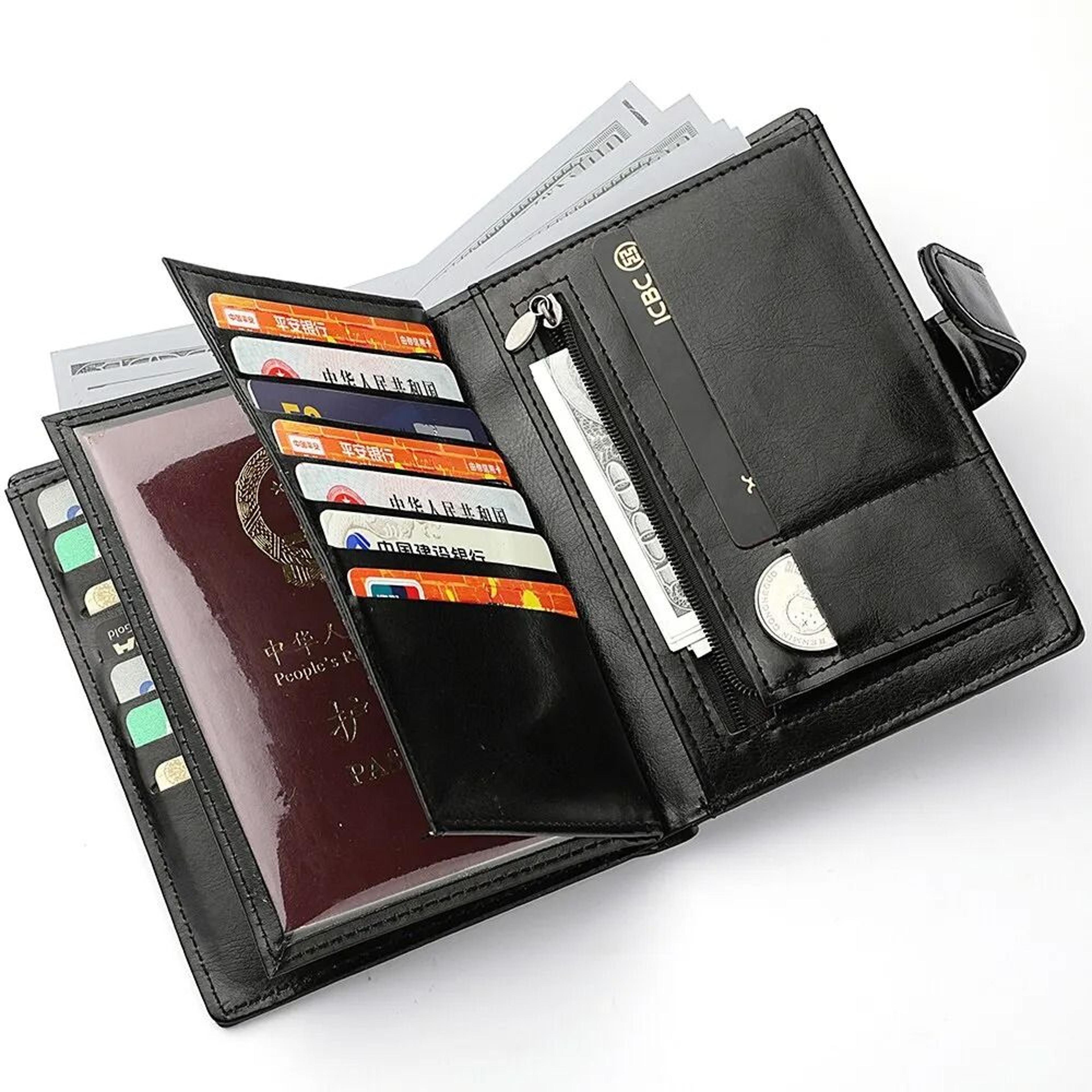 stylish travel passport & multi card holder wallet