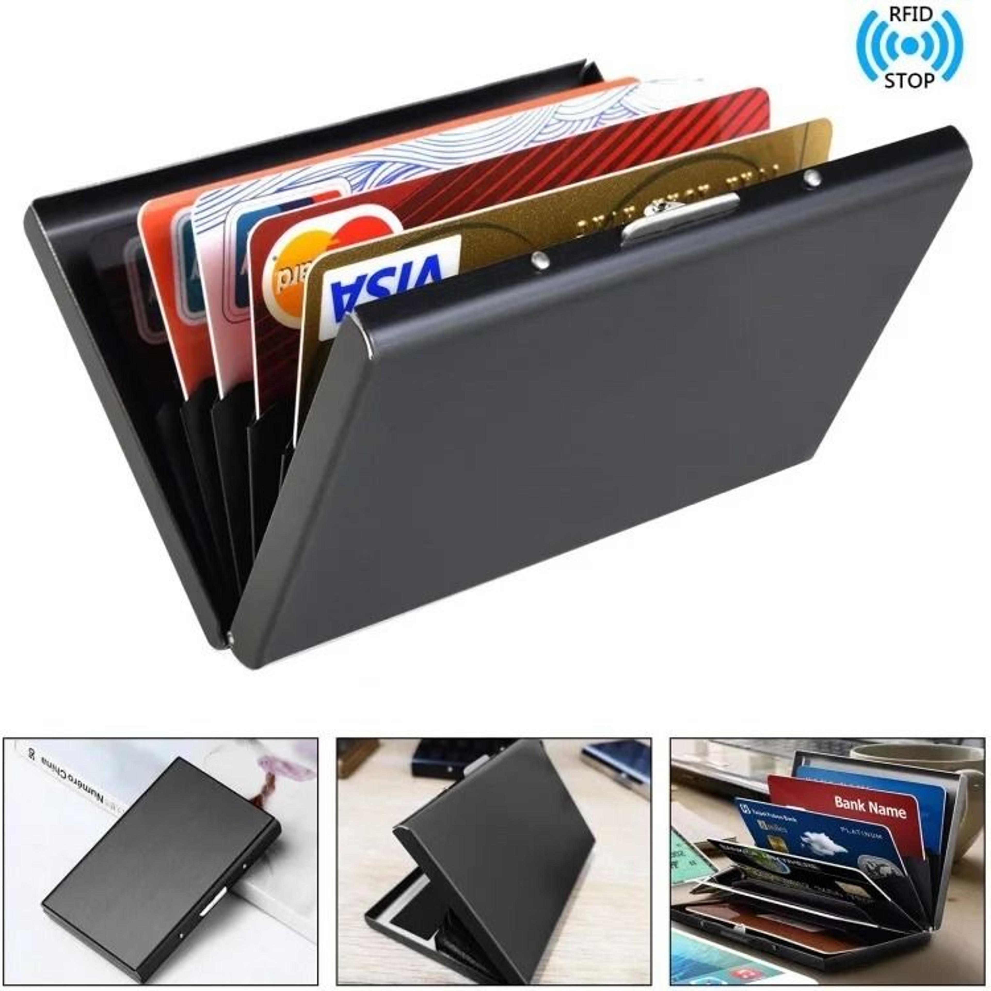 slim metal card holder wallet with rfid protection