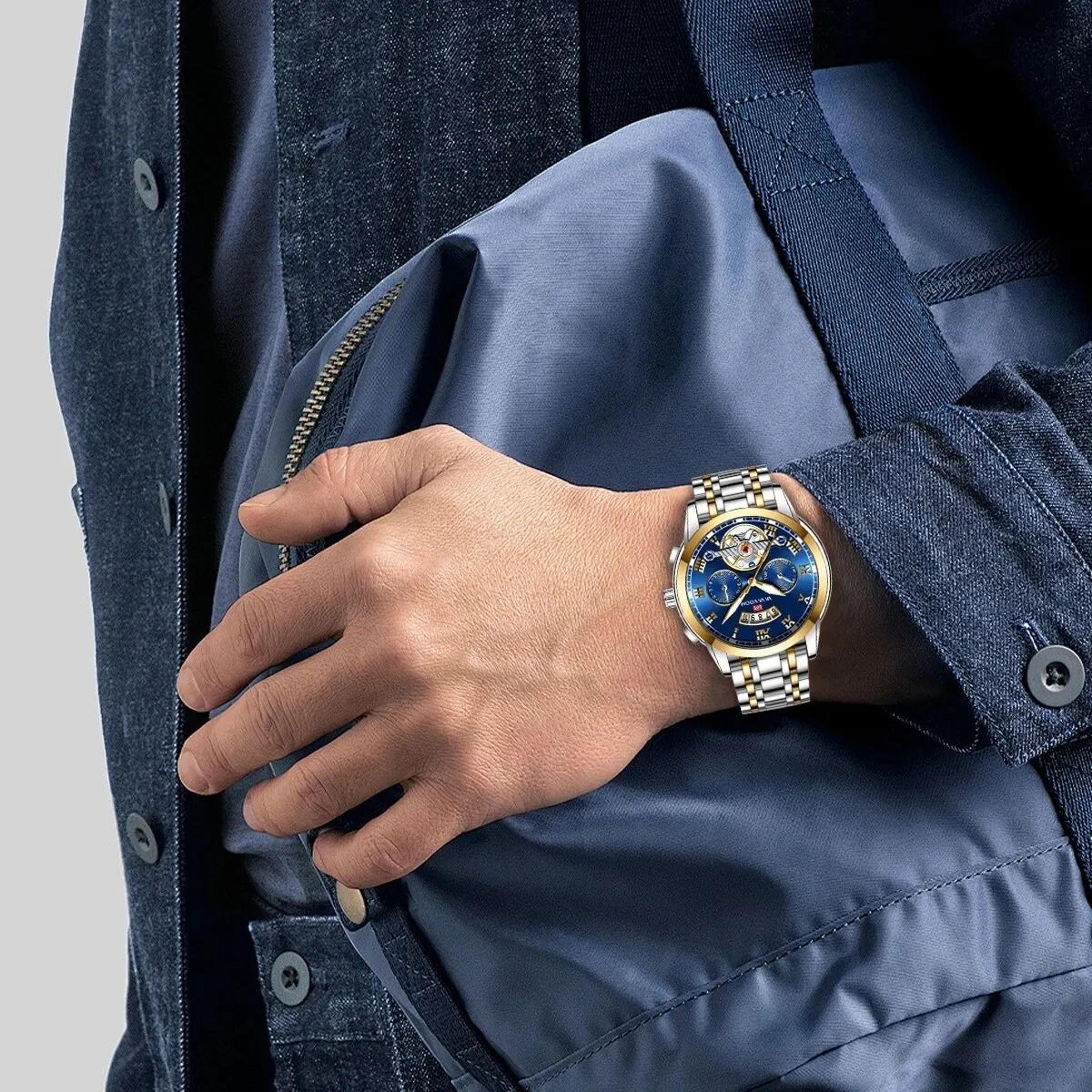Luxury Stainless Steel Mens Watch With Luminescent Display 1