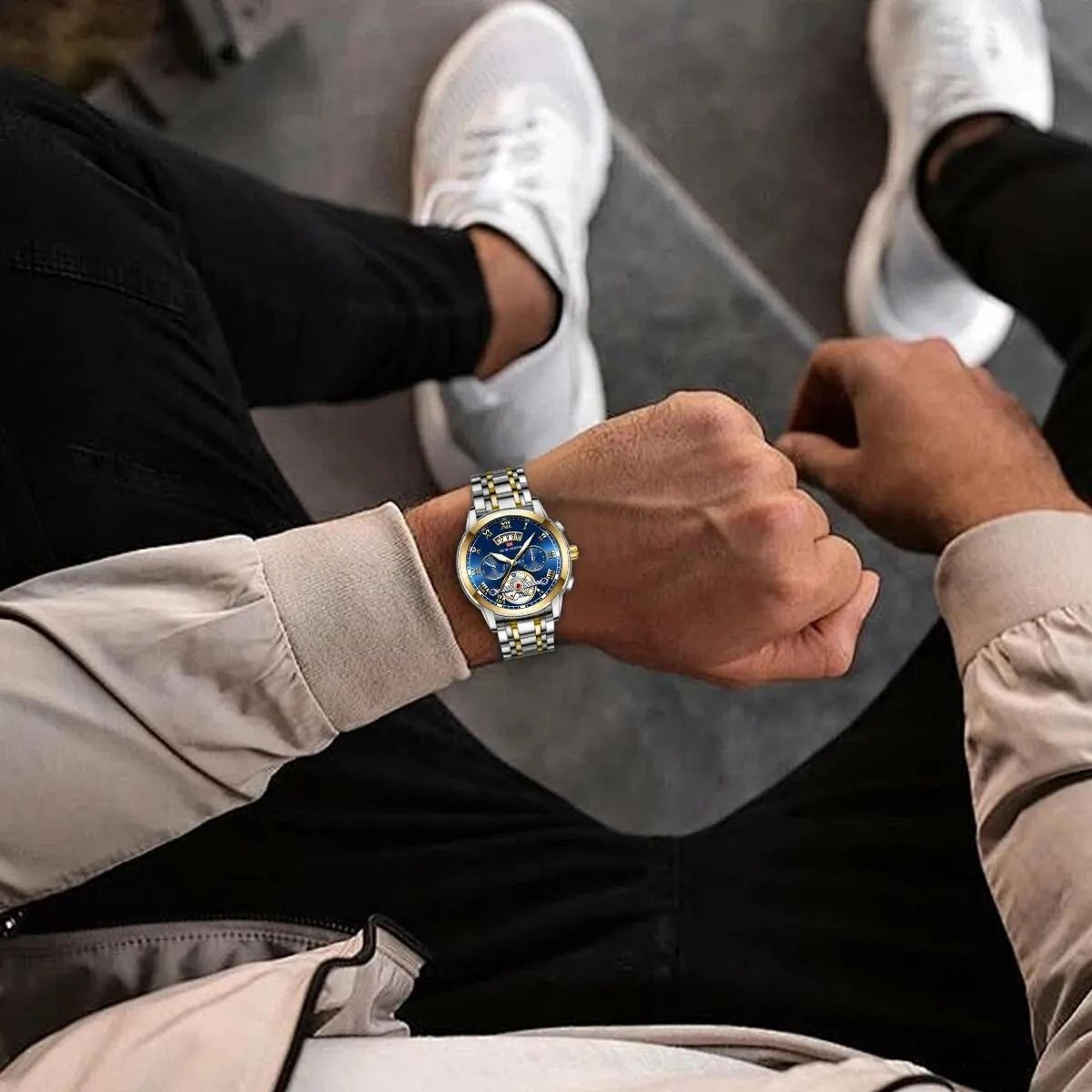 Luxury Stainless Steel Mens Watch With Luminescent Display 3