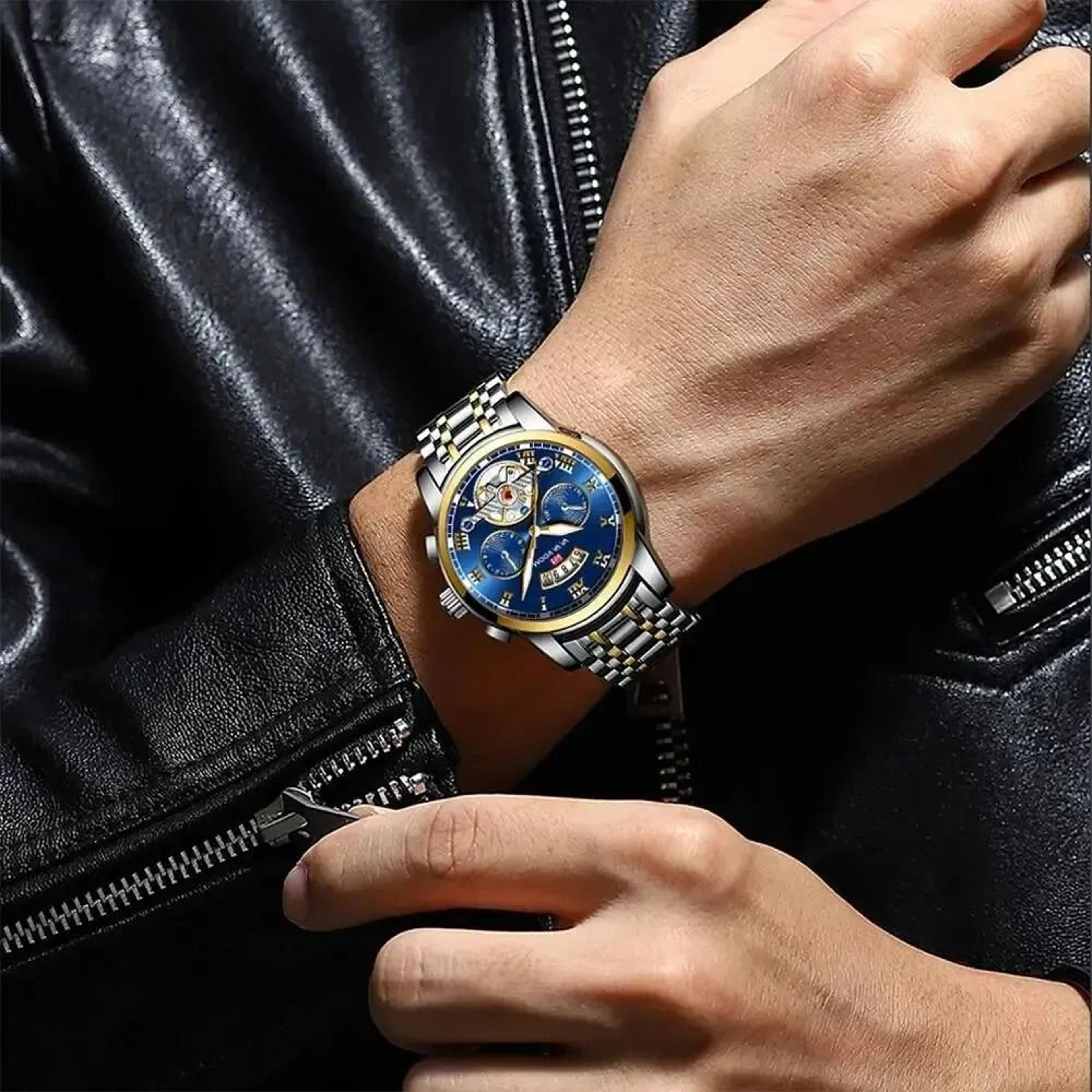 Luxury Stainless Steel Mens Watch With Luminescent Display 4