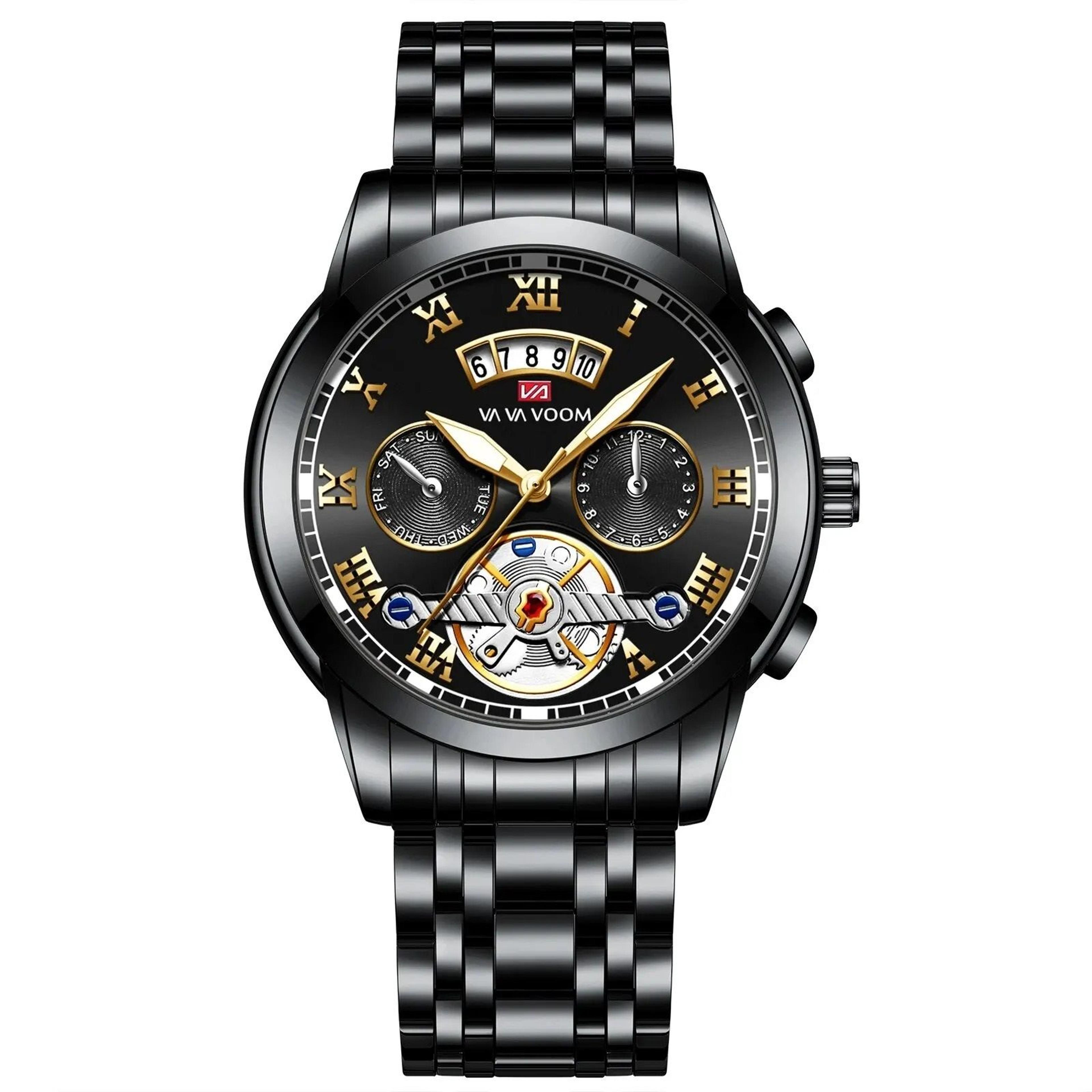 Luxury Stainless Steel Mens Watch With Luminescent Display 9