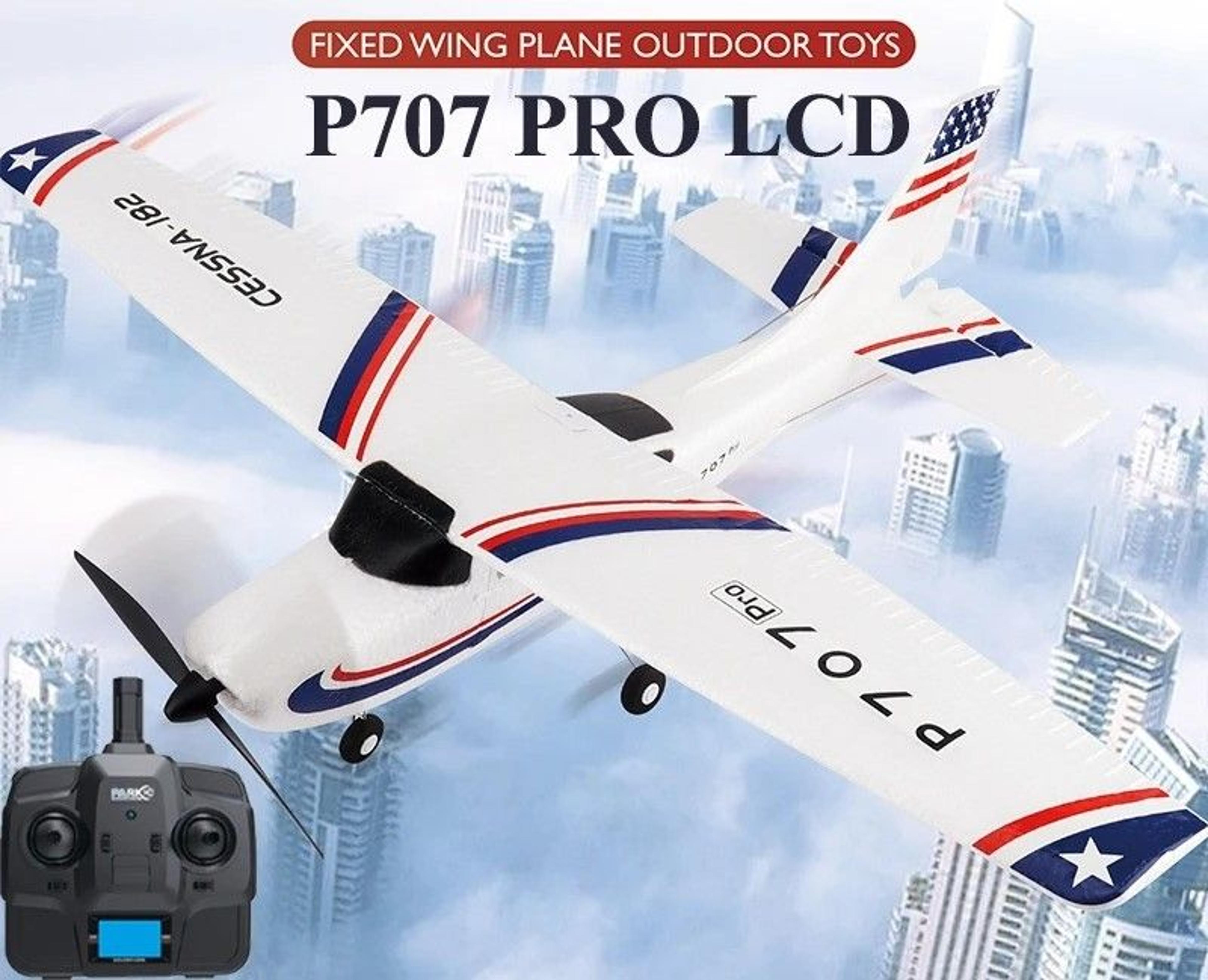 advanced remote control airplane with gyro stabilization and led display
