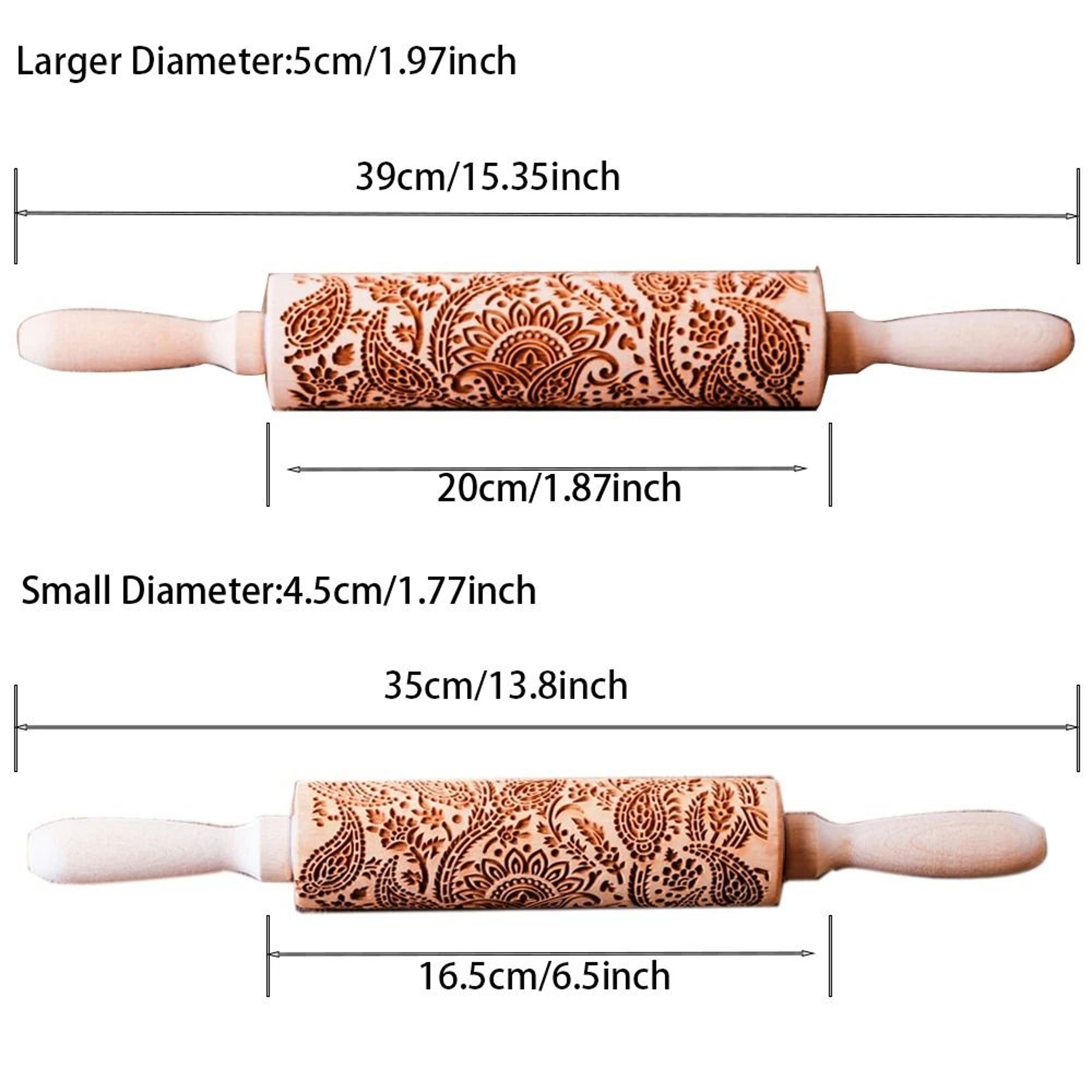 Engraved Wooden Rolling Pin For Decorative Baking 3