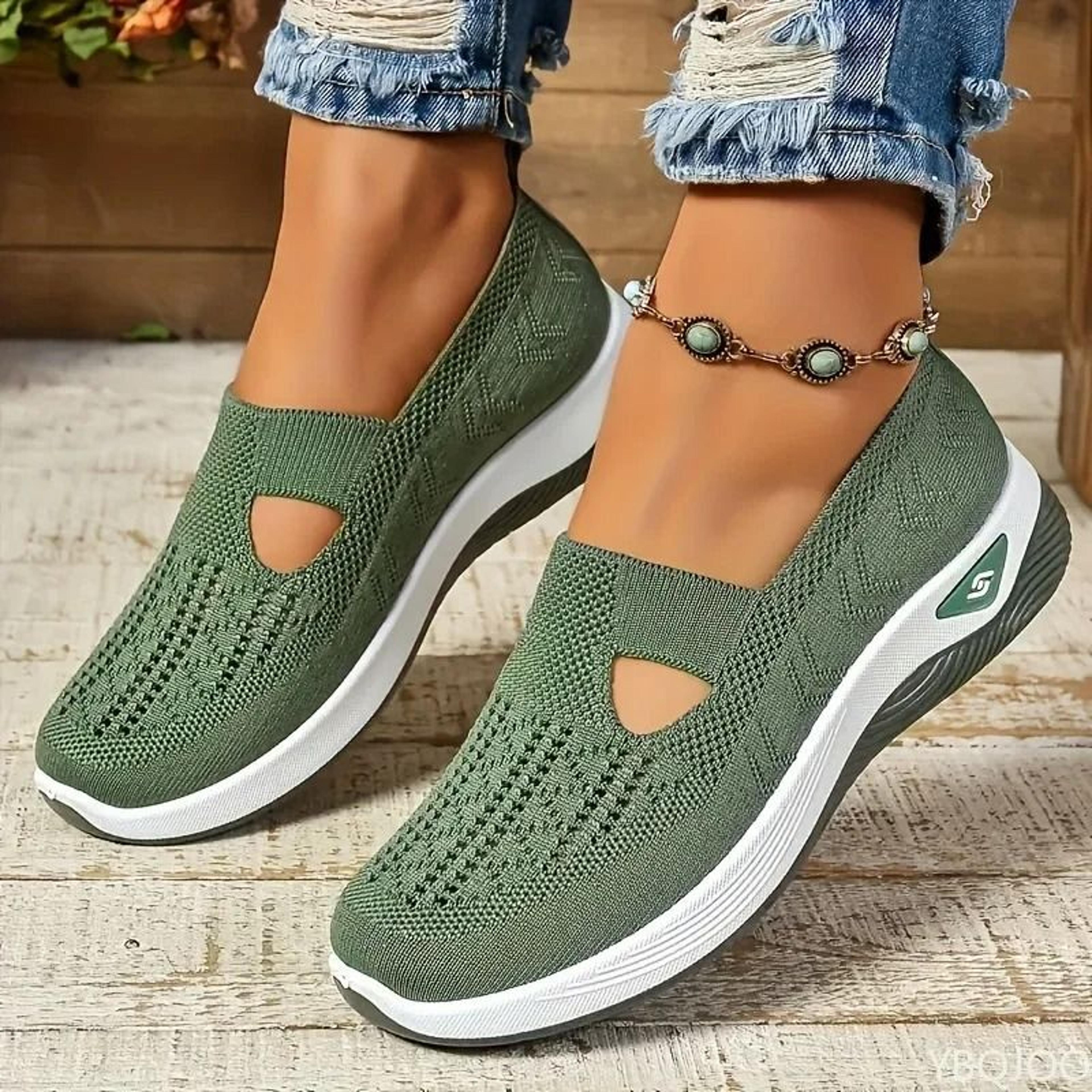 breathable mesh platform sneakers for women