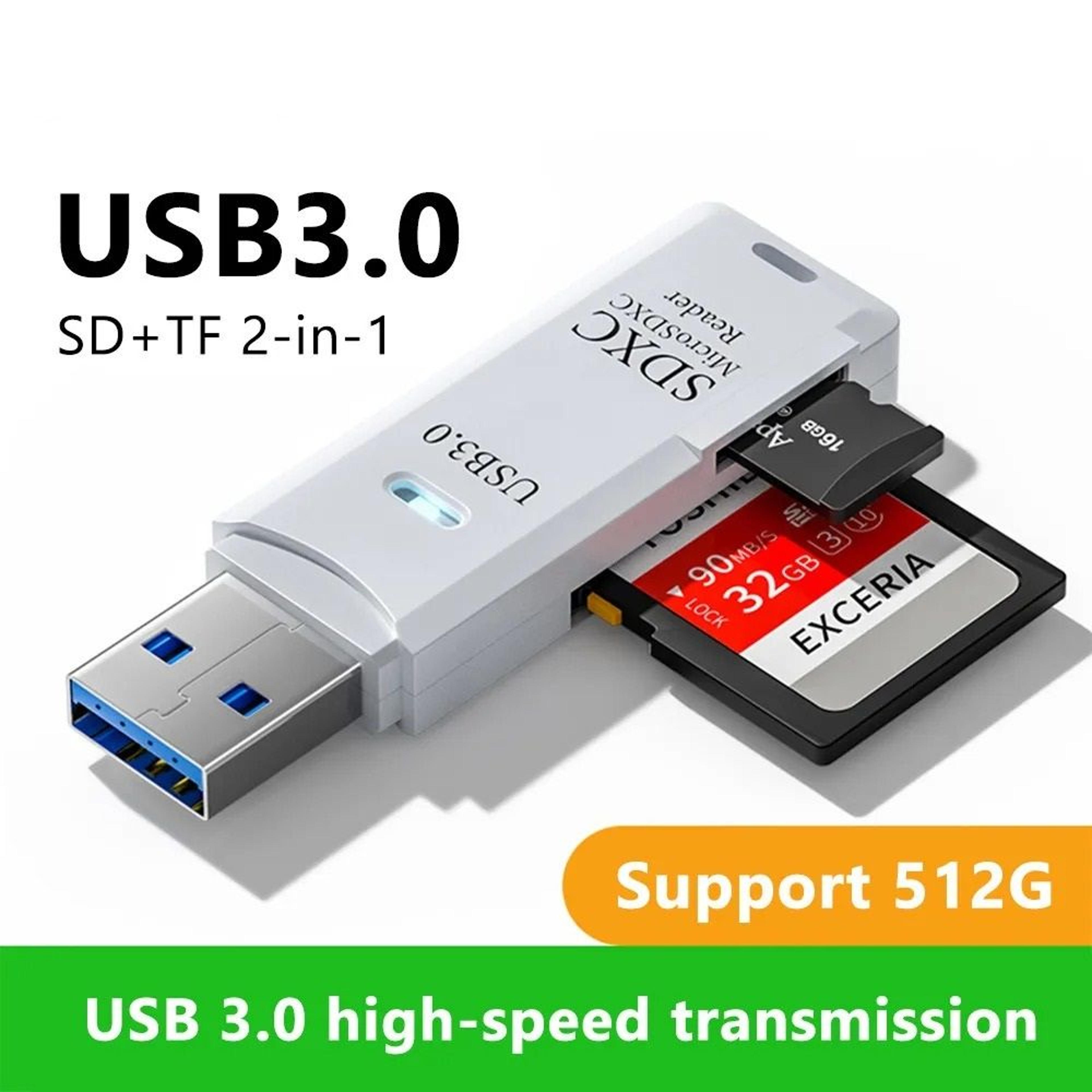 high speed dual usb card reader adapter for pc and laptop