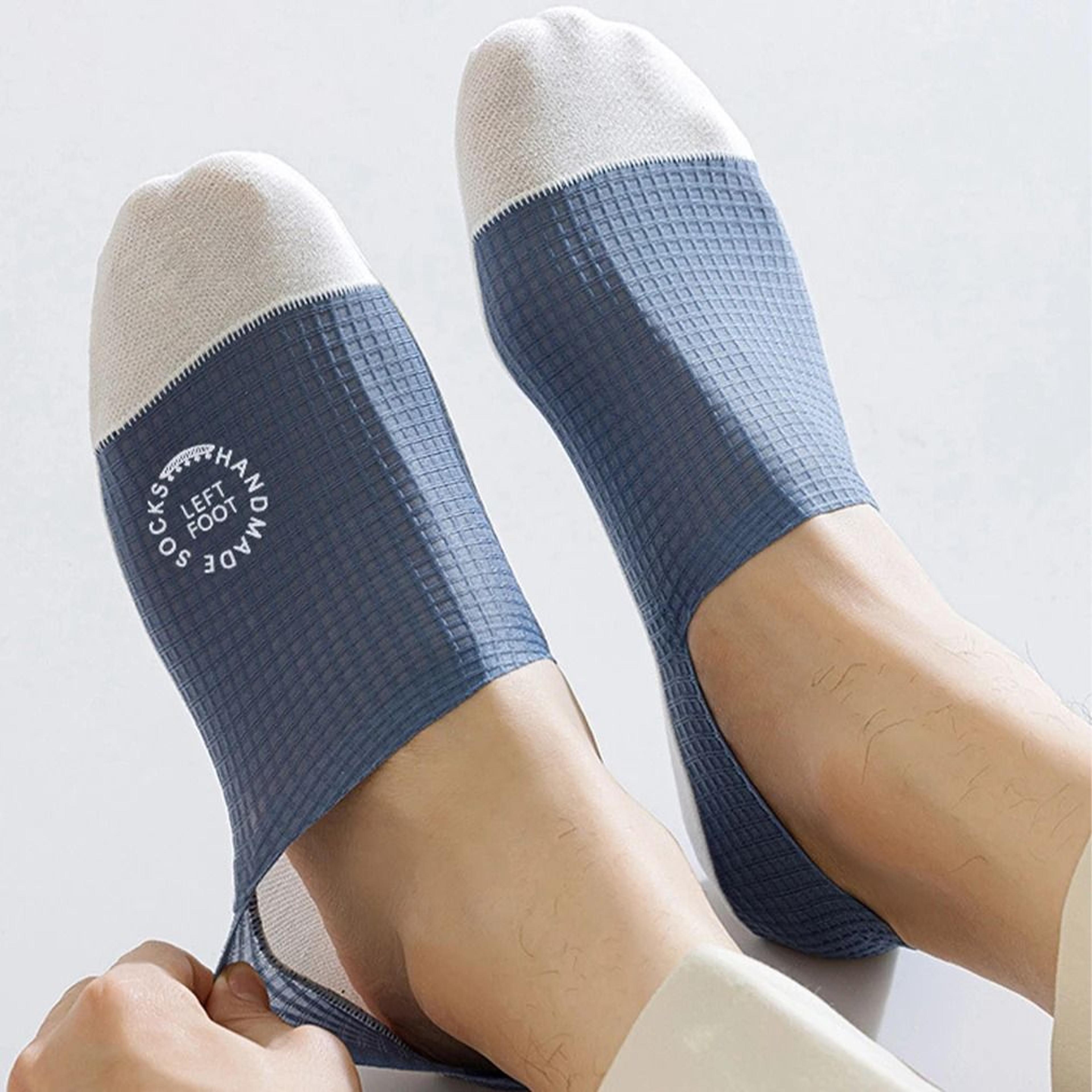 Mens Invisible Breathable Waffle Pattern Boat Socks 3Pack 1
