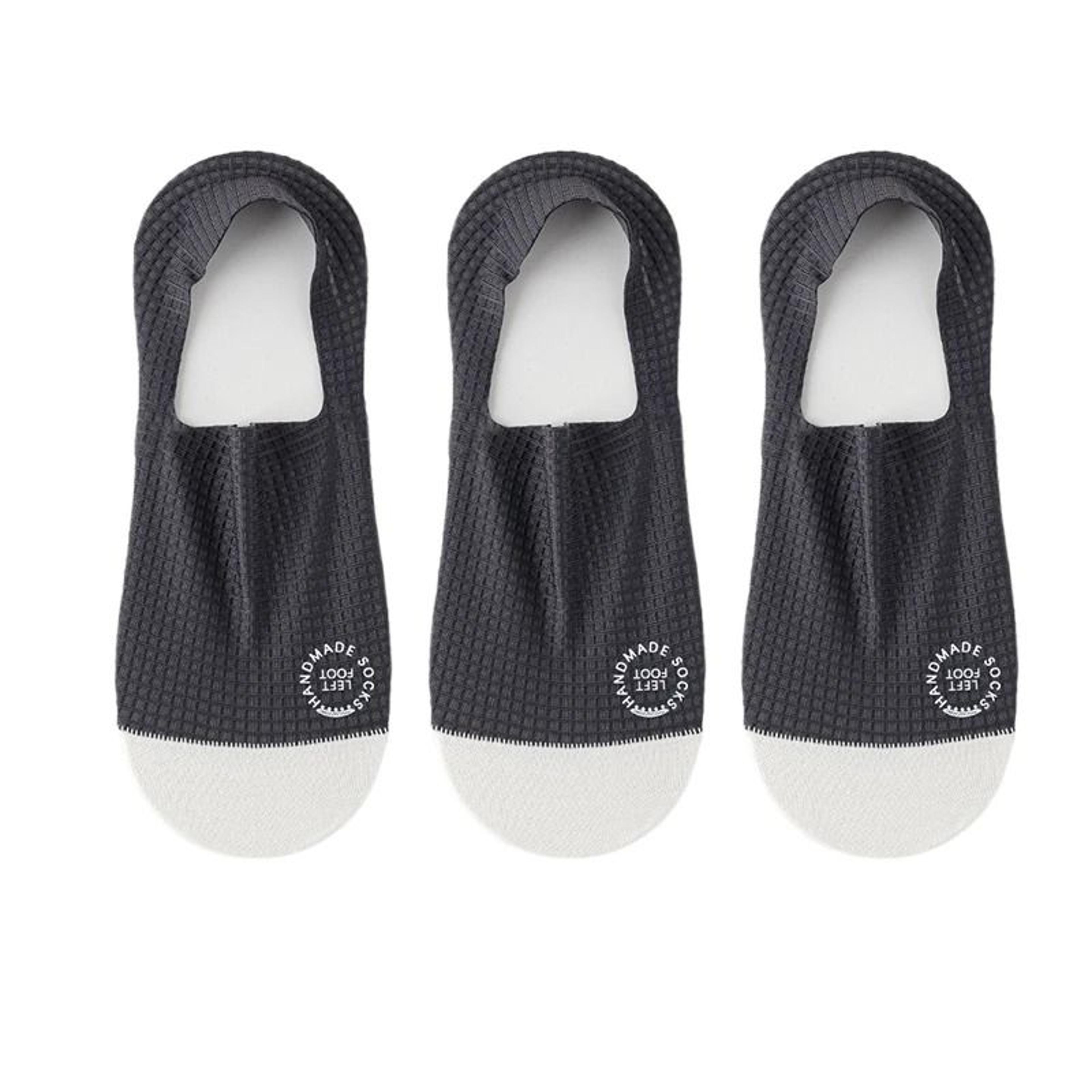 Mens Invisible Breathable Waffle Pattern Boat Socks 3Pack 16