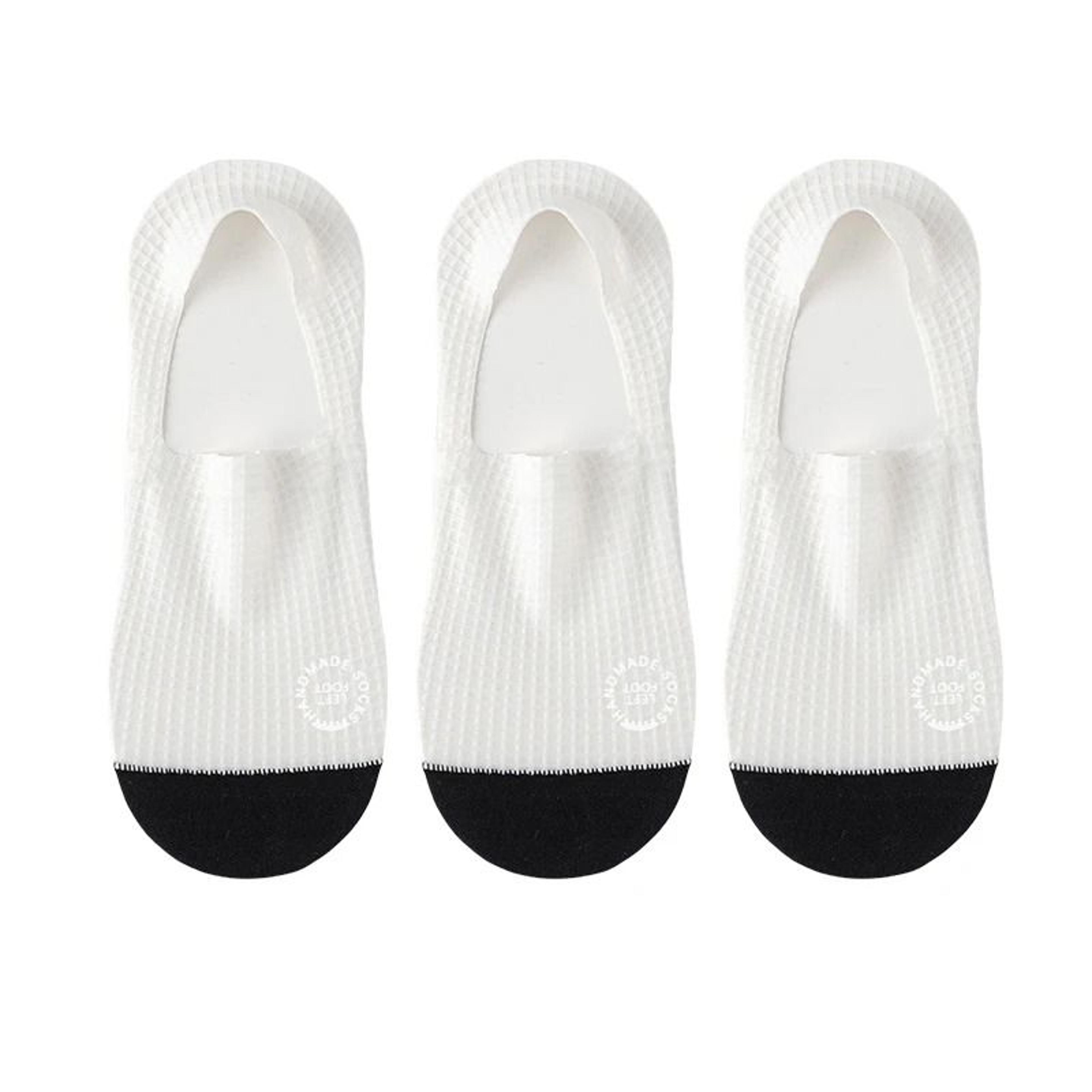 Mens Invisible Breathable Waffle Pattern Boat Socks 3Pack 6
