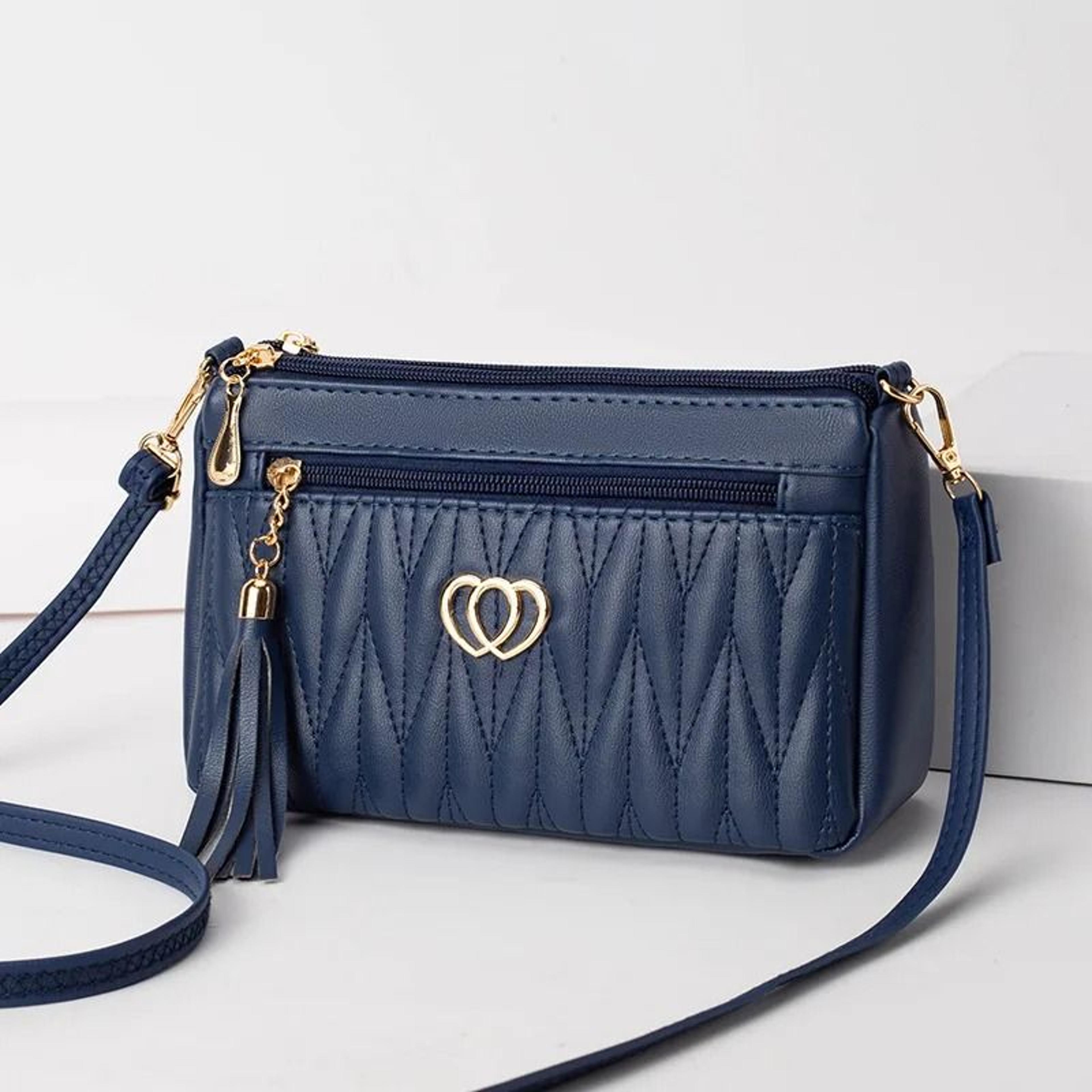 womens large capacity pu leather crossbody bag with embroidery