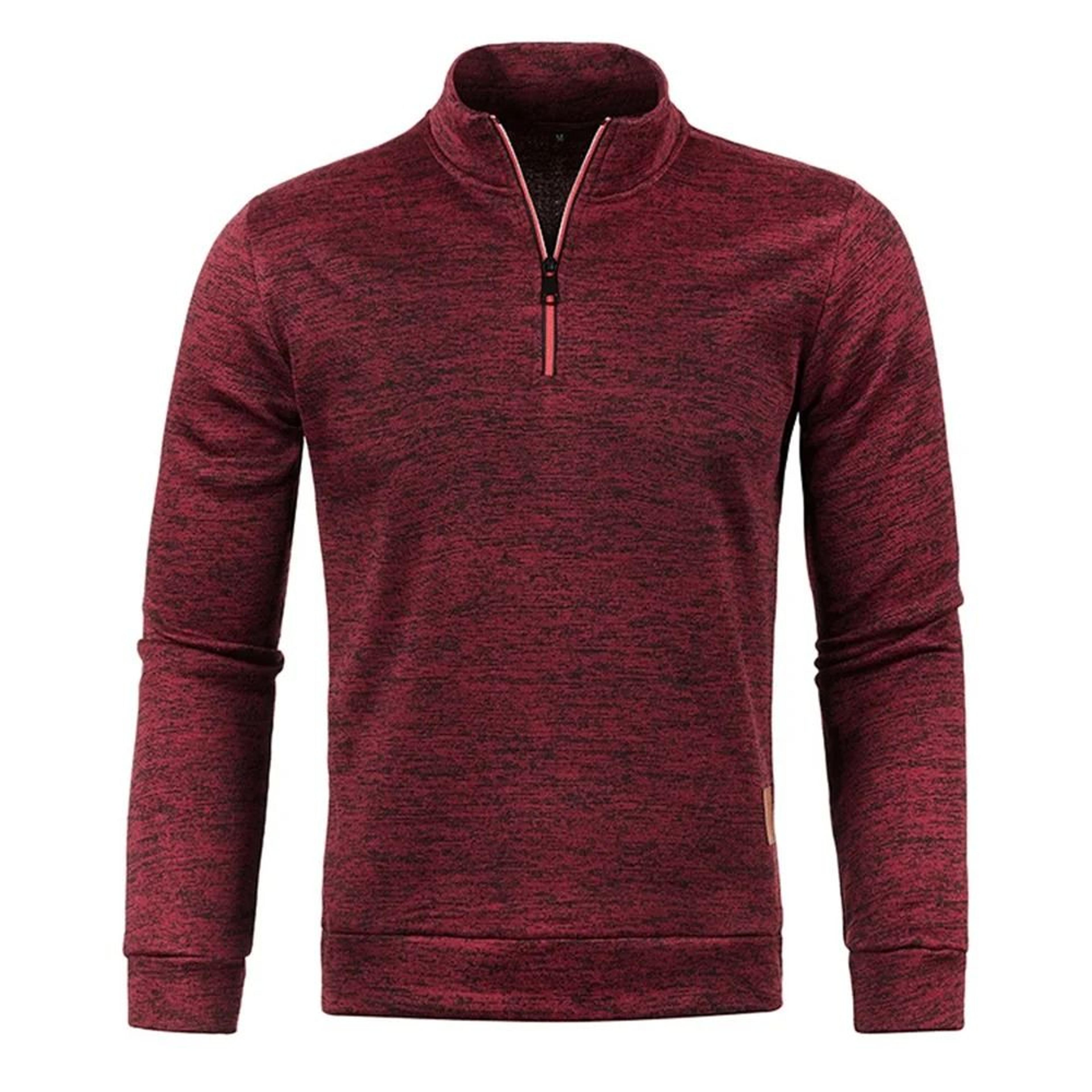Mens Half Zip Pullover Sweatshirt With Turtleneck Collar 9