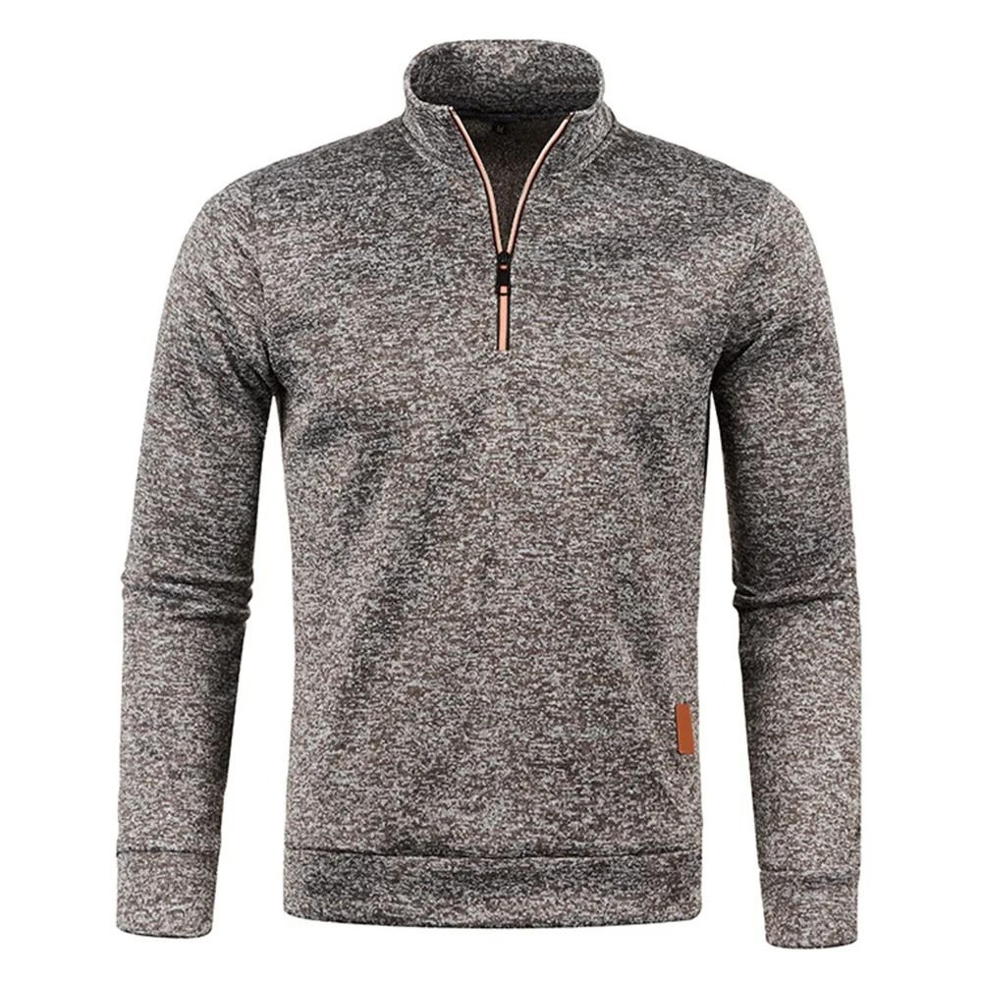 Mens Half Zip Pullover Sweatshirt With Turtleneck Collar 3