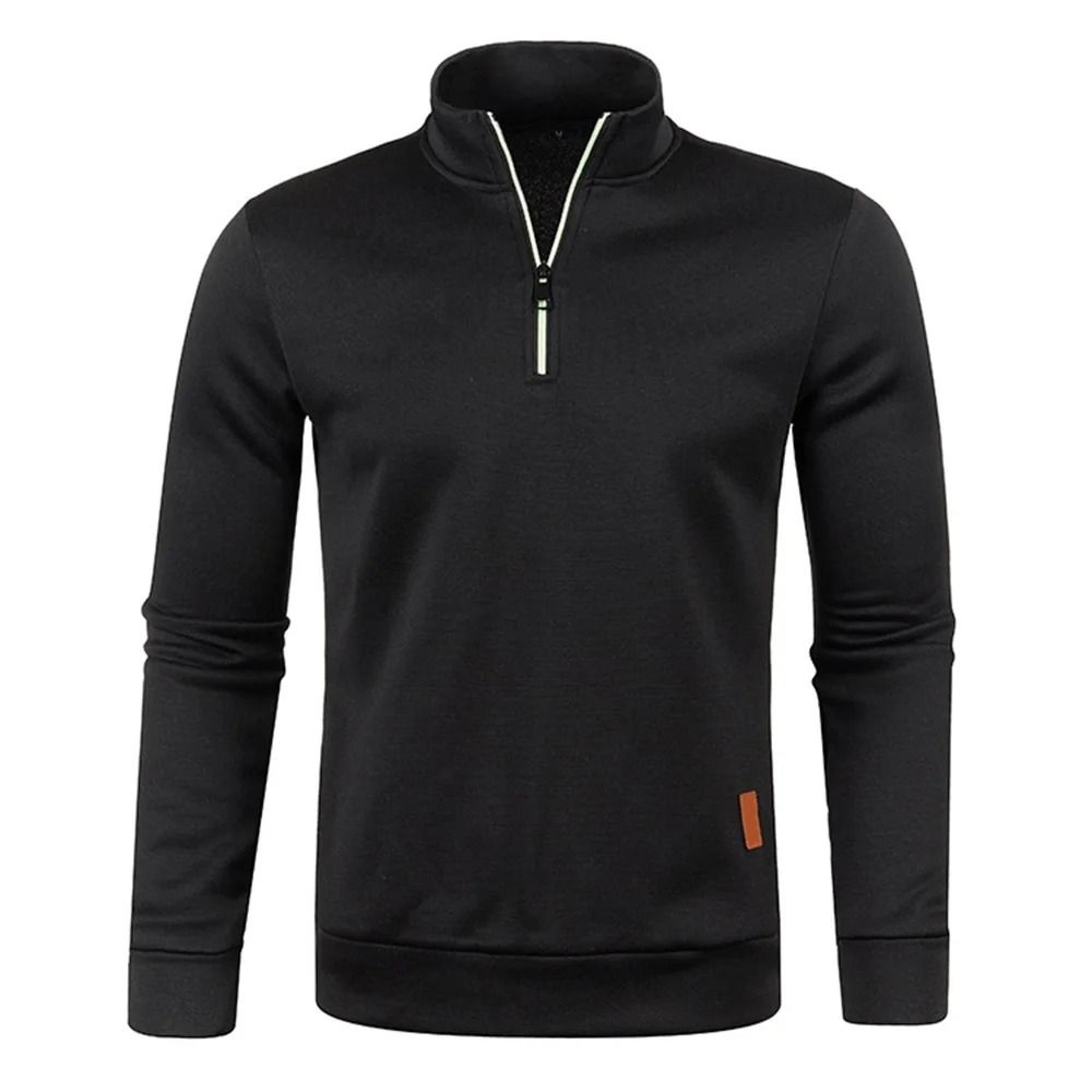 Mens Half Zip Pullover Sweatshirt With Turtleneck Collar 7