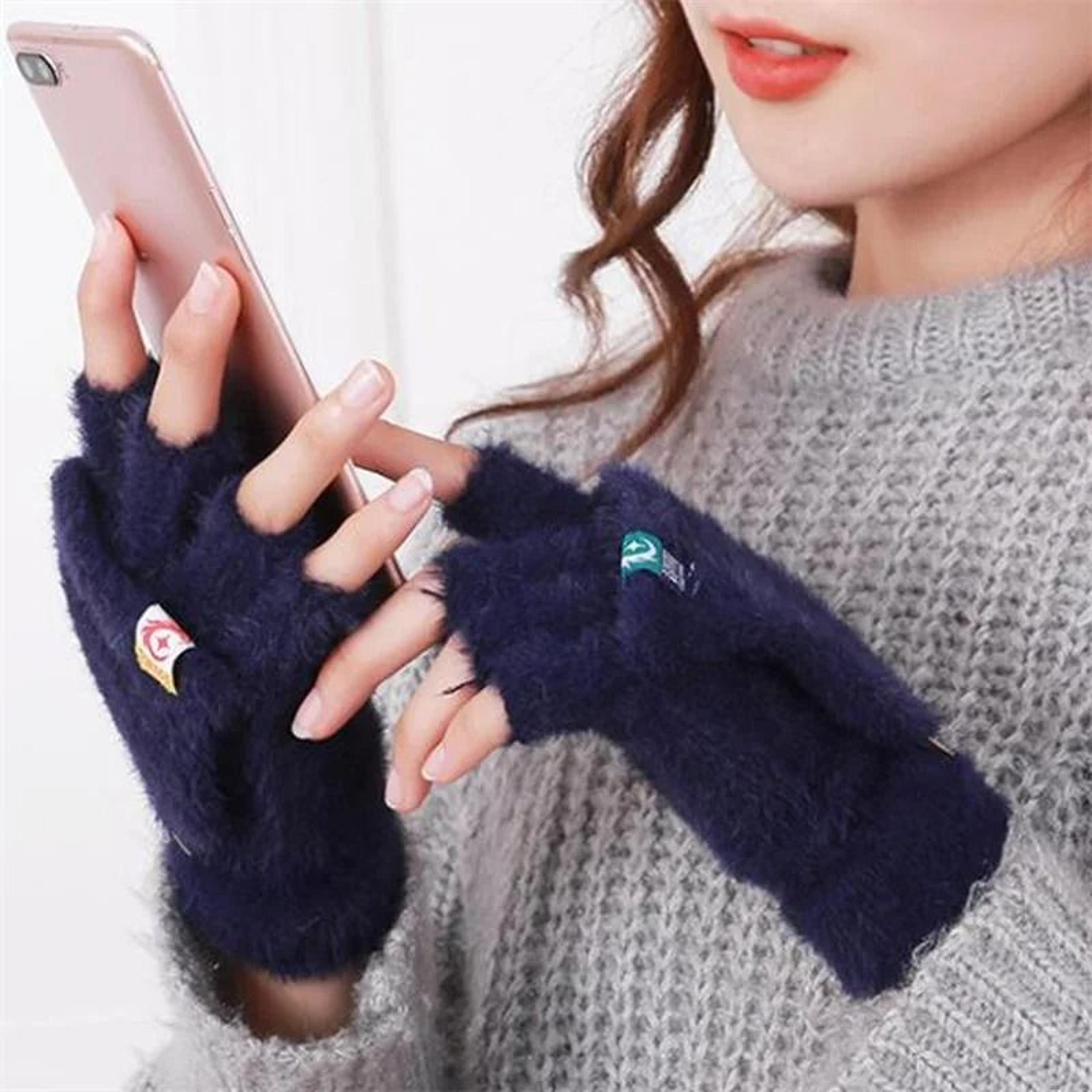 Cozy Plush Fingerless Gloves For Women 3