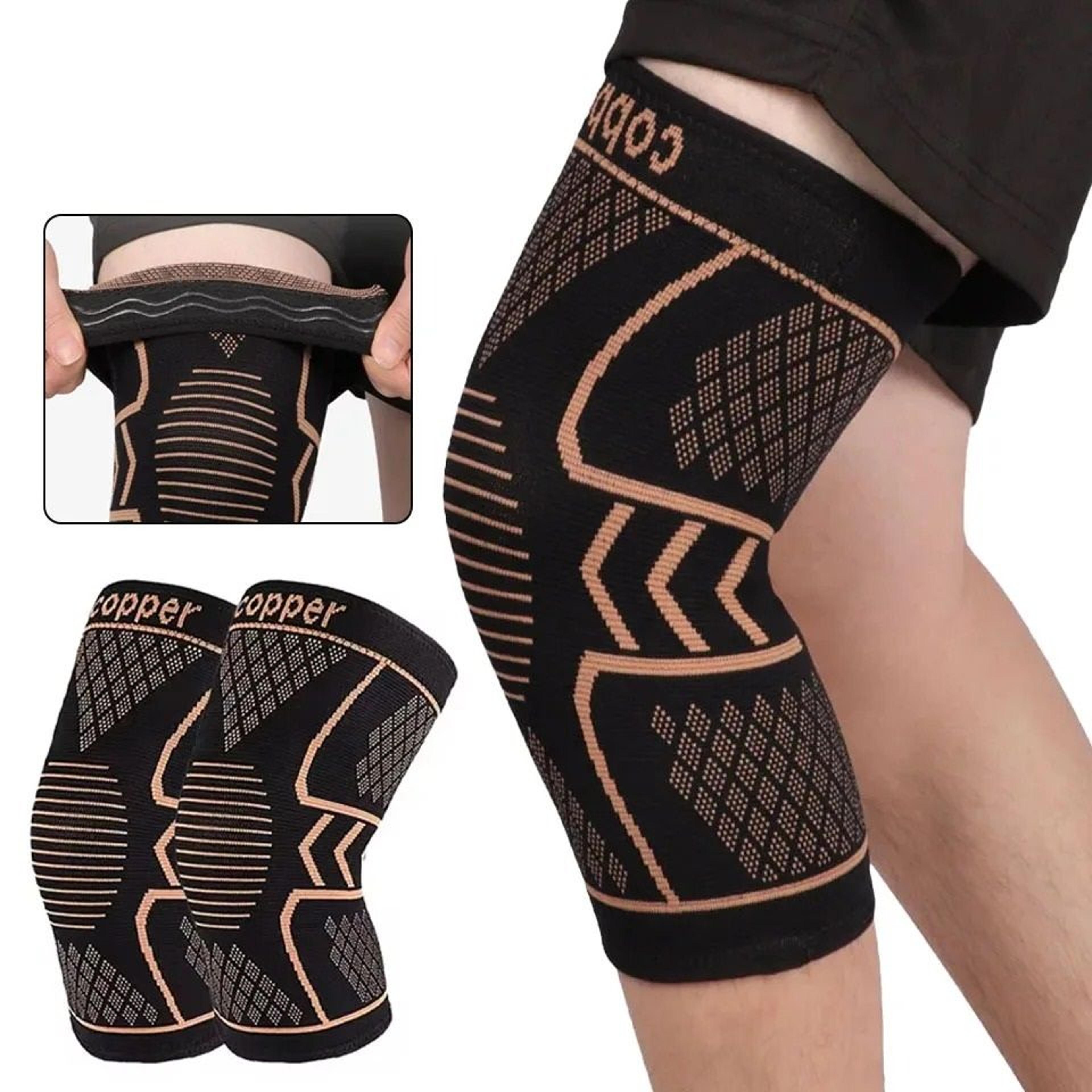copper compression knee support brace for pain relief and sports