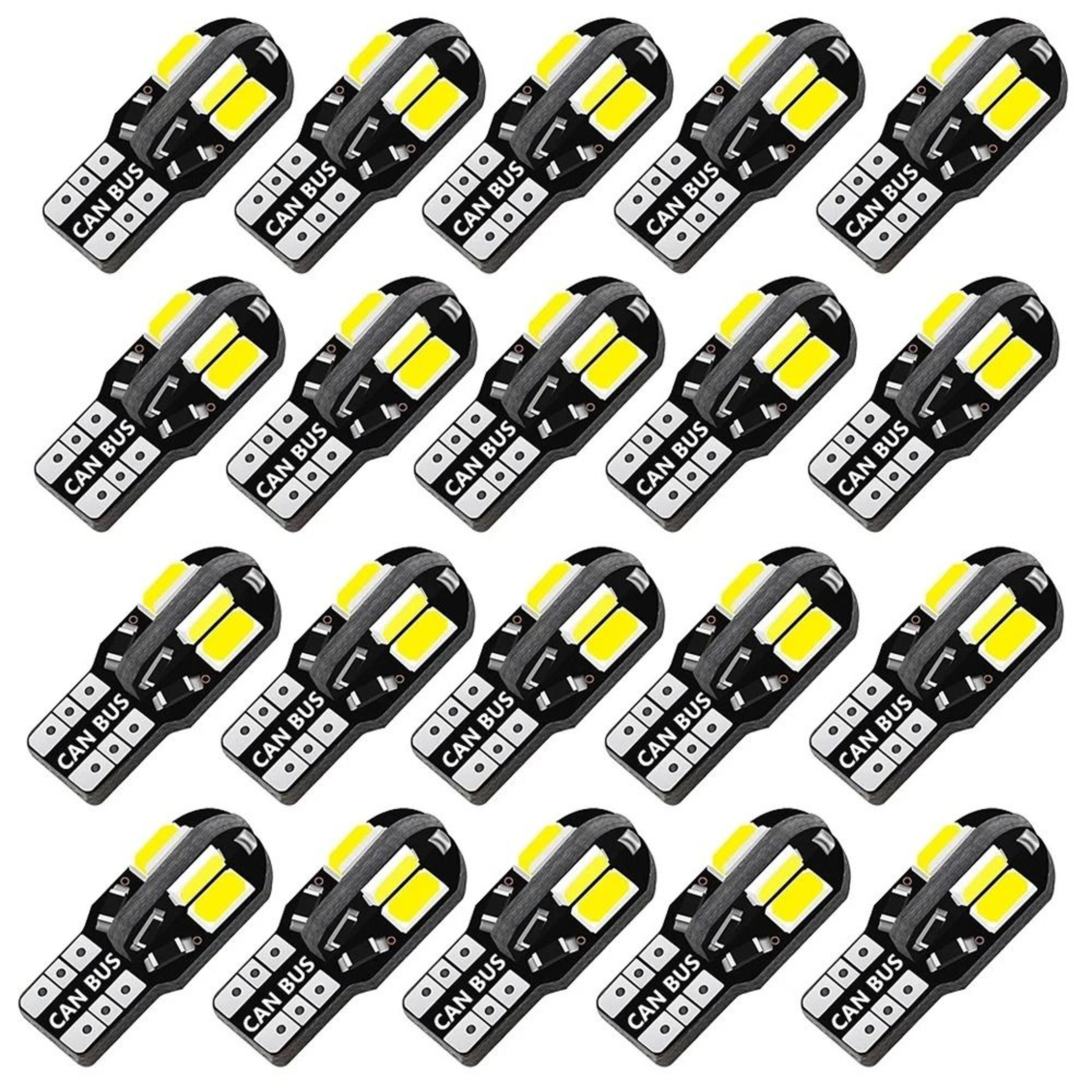 t10 w5w led car bulbs 5730 8smd 12v white light pack