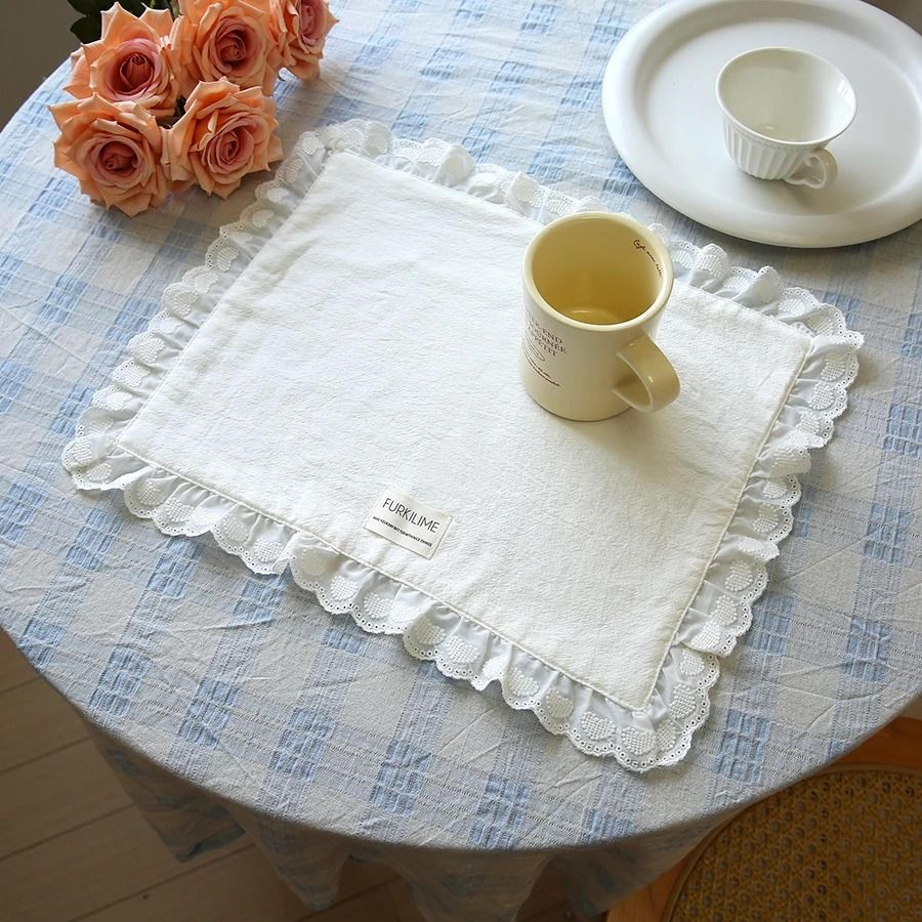Soft Lace Placemats Cotton Table Napkins For Home And Party Decoration 2