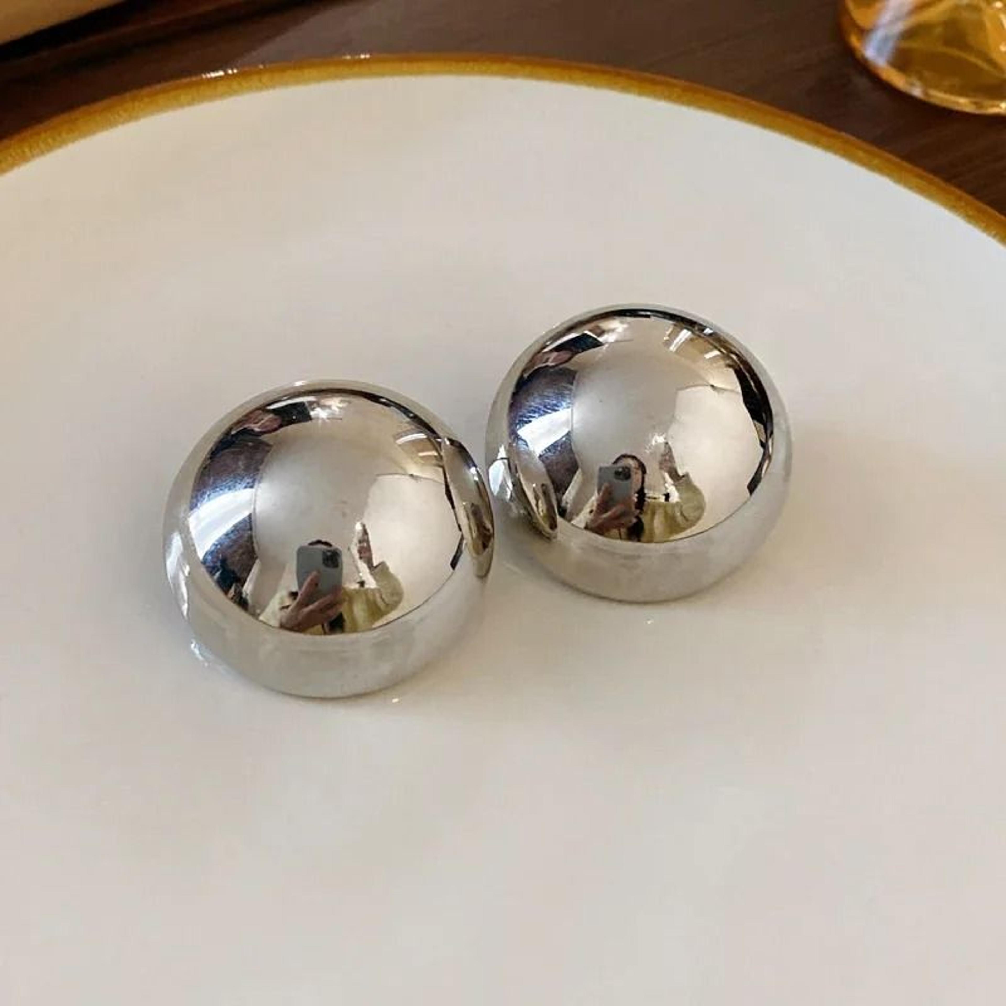 Smooth Metal Ball Stud Earrings 7