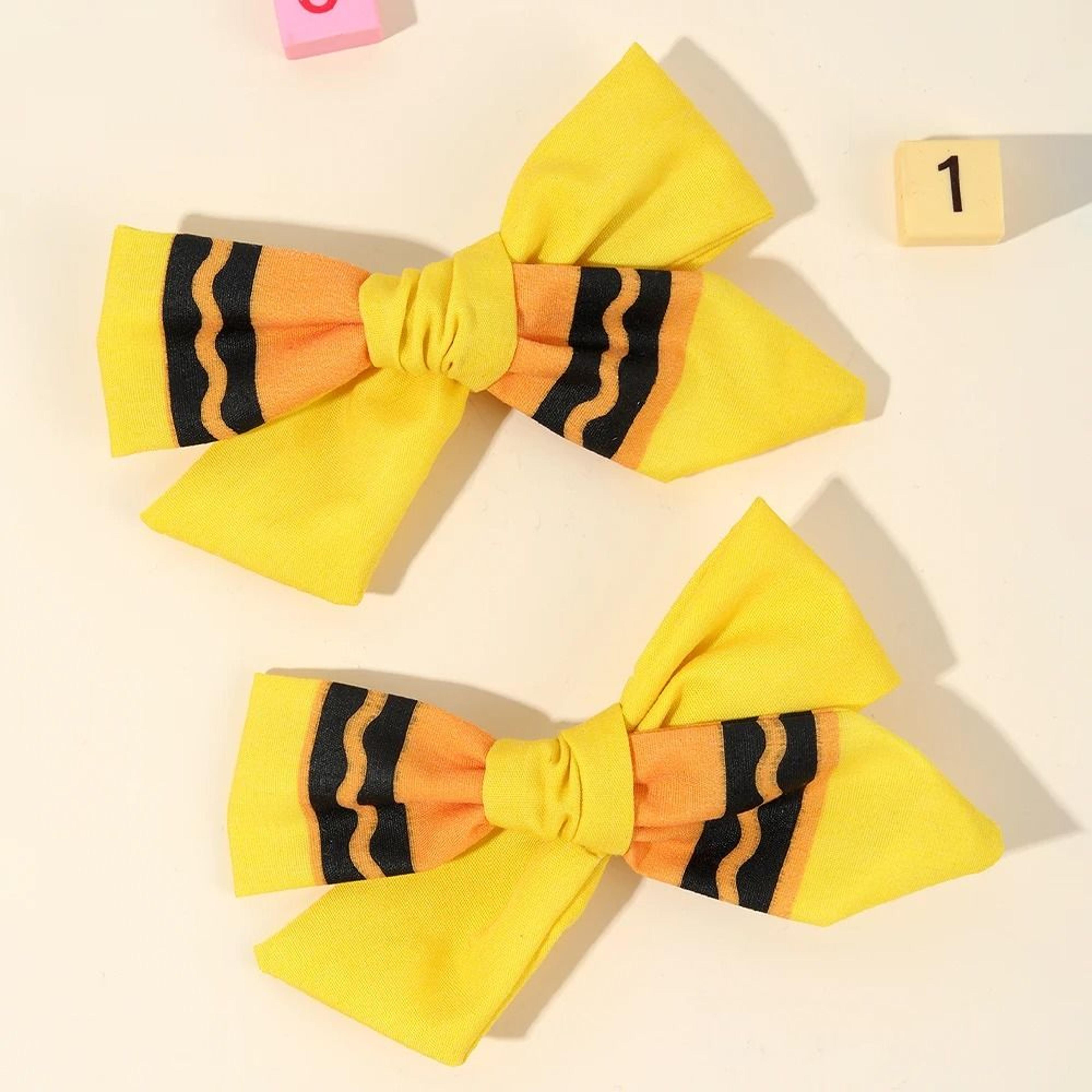 Cute Pencil Bow Hair Clips Set For Girls Back To School Accessories 6