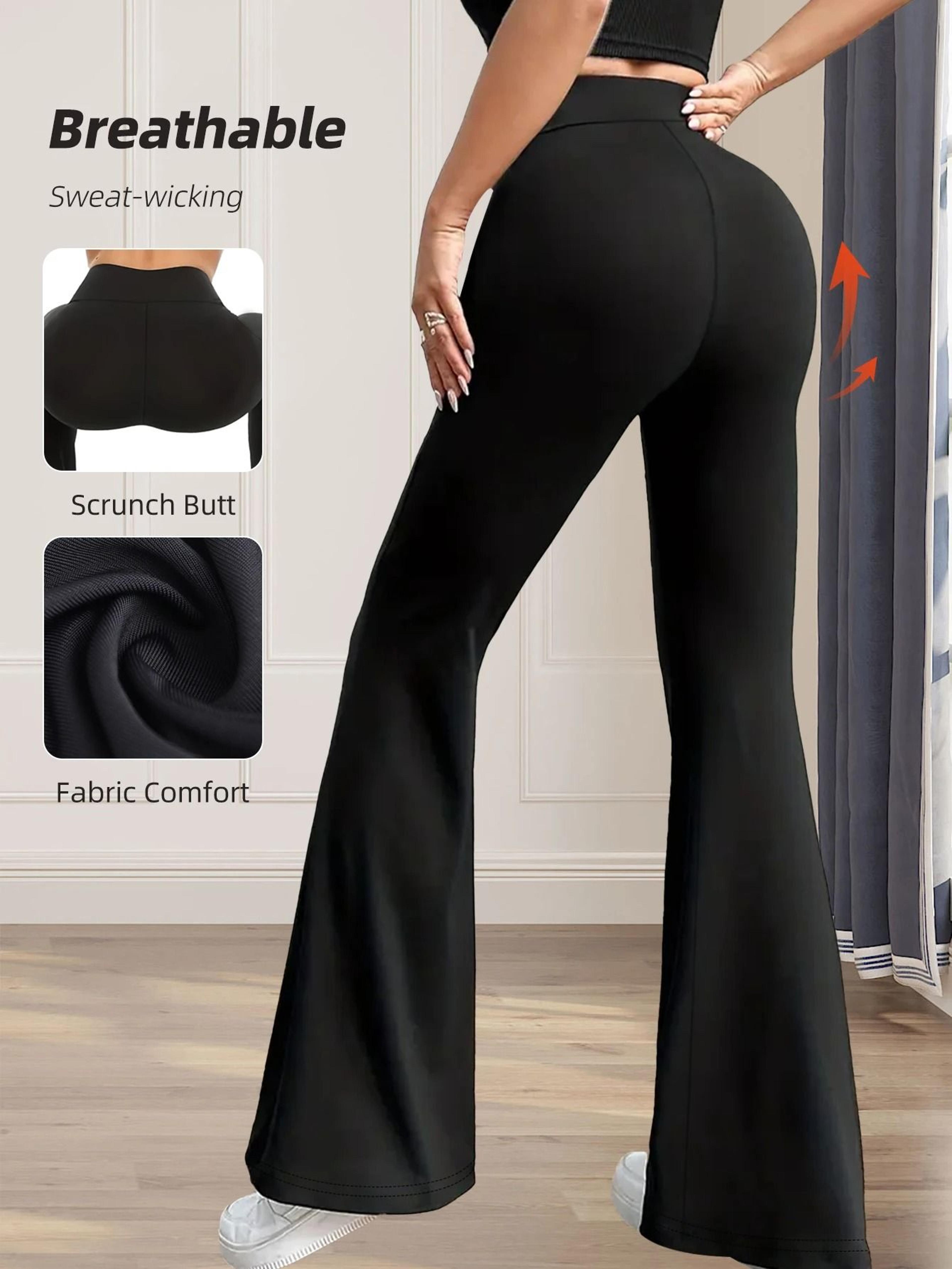 High Waist Flared Pants For Women Slim Fit Stretch Long Leg Pants 1