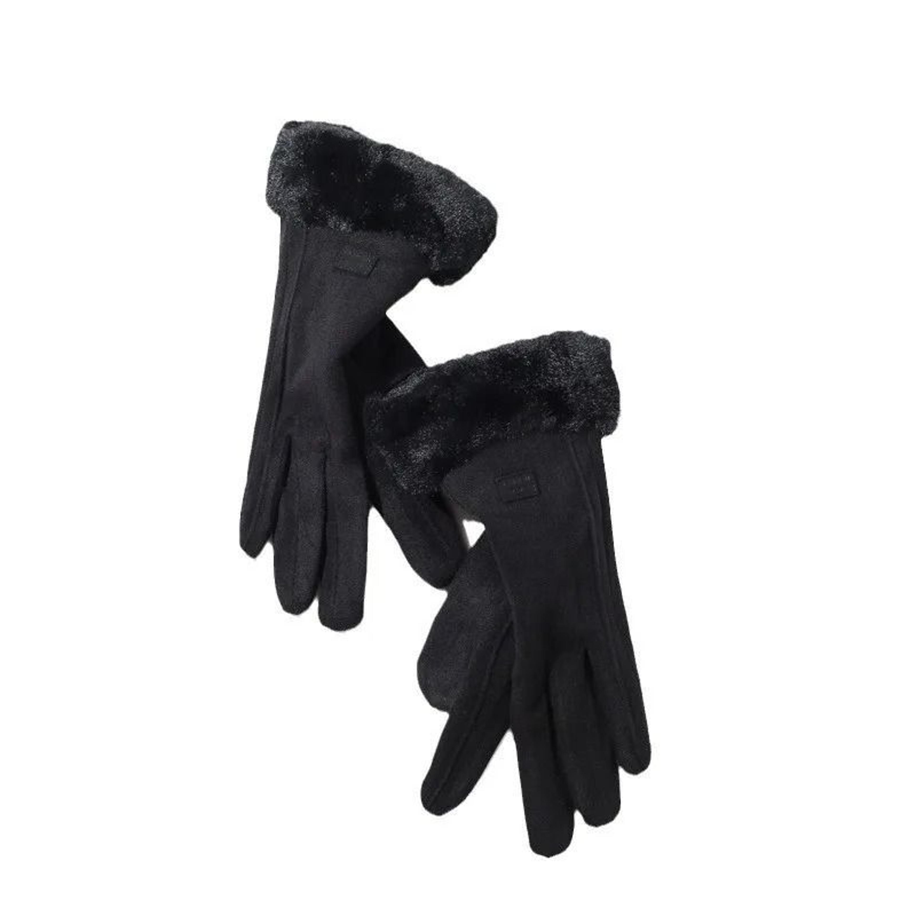 Womens Winter Plush Touchscreen Gloves Warm Suede Outdoor Driving Gloves 7
