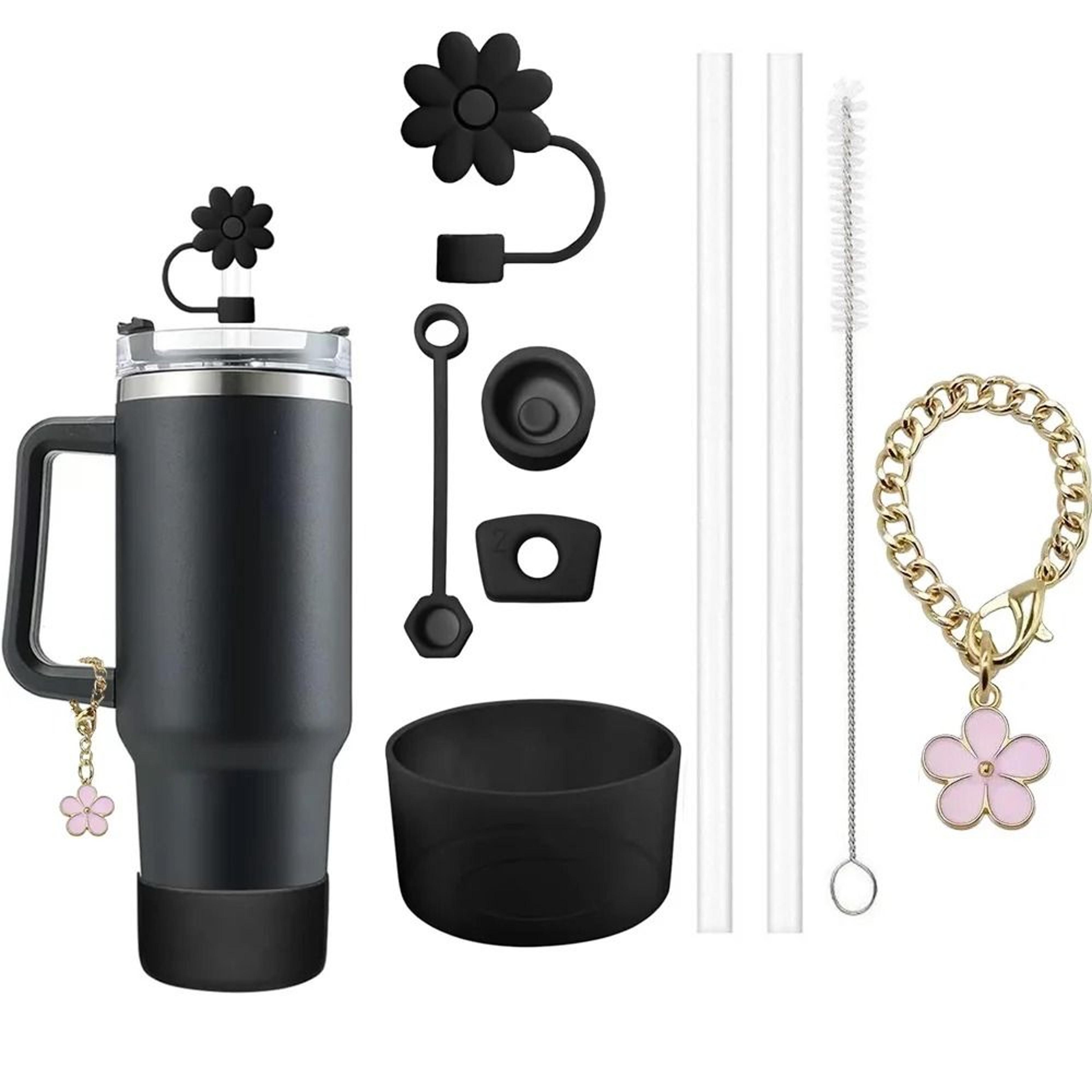 9 Piece Drink Cup Accessory Set With Straw Covers And Brush 9