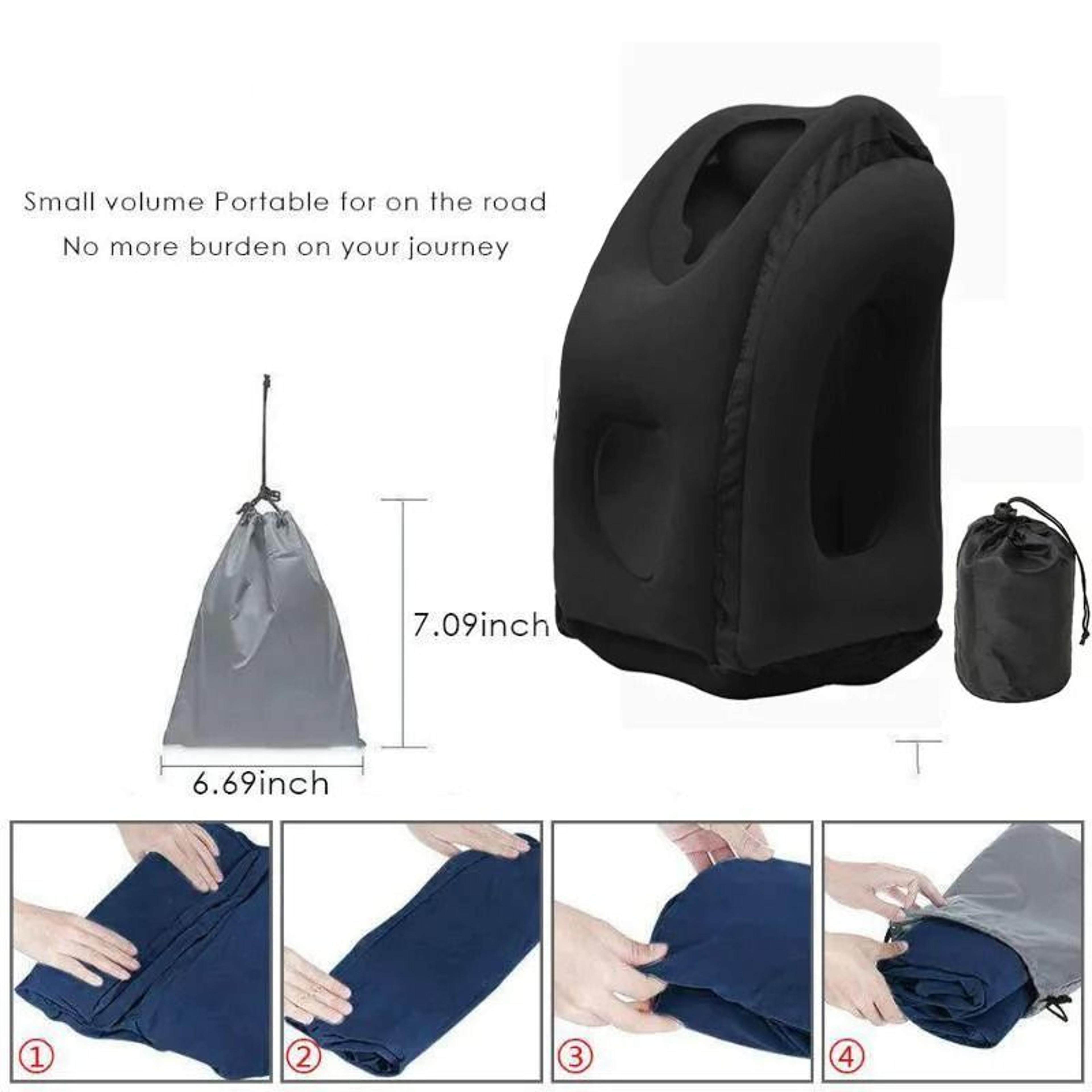 Inflatable Travel Pillow With Chin And Neck Support 4