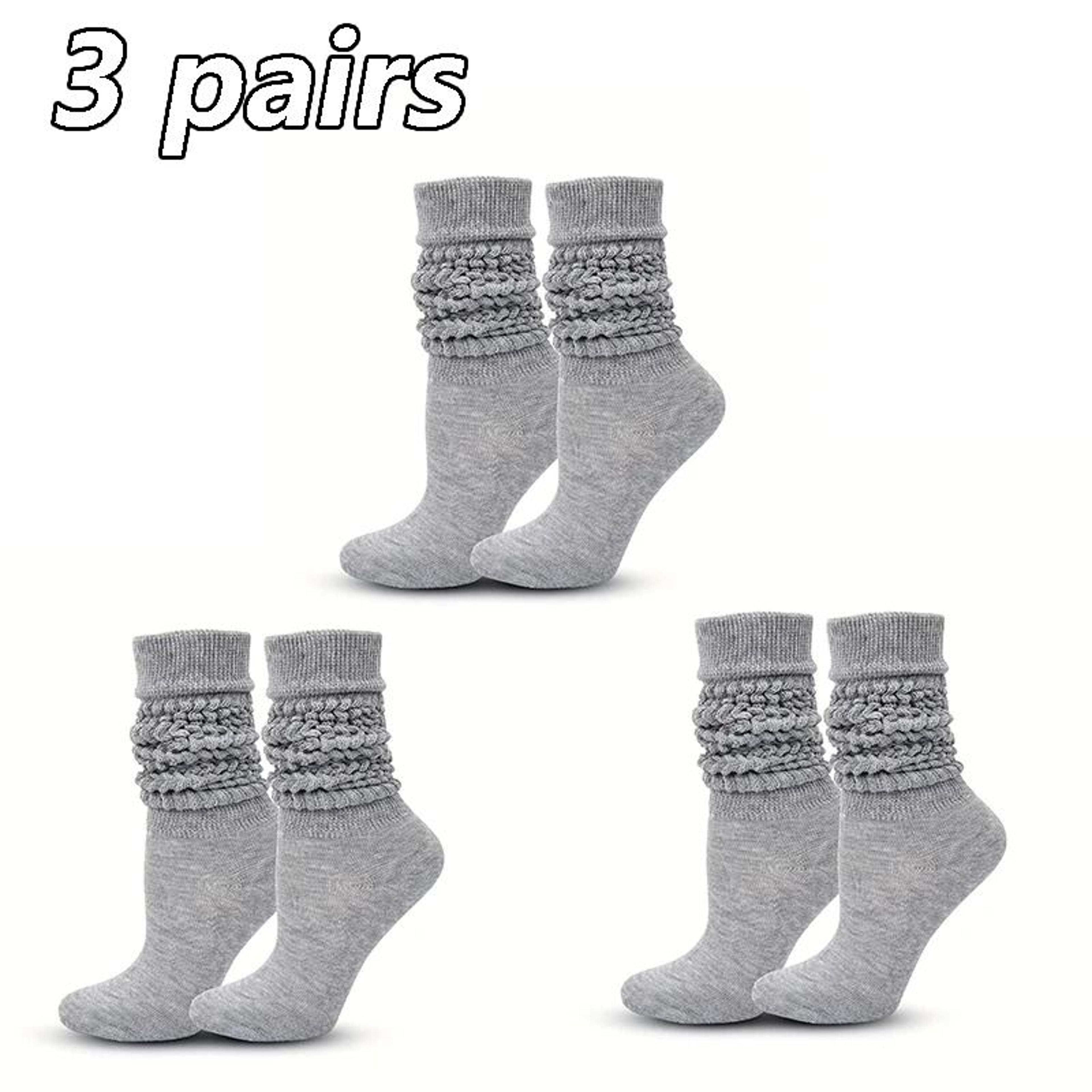 Womens Pile Up Mid Length Socks Set 8