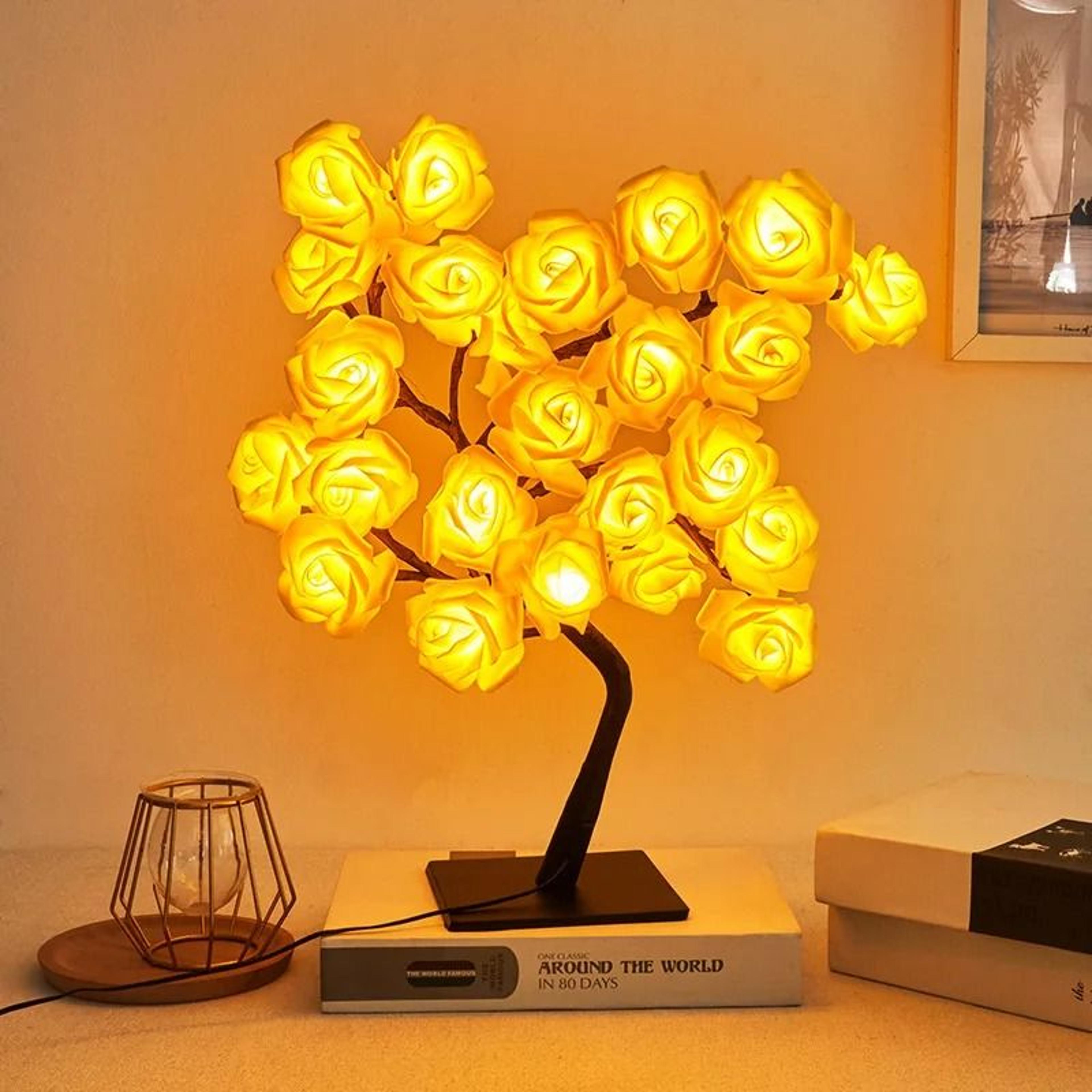 LED Rose Leaf Table Lamp Decorative Fairy Light 7