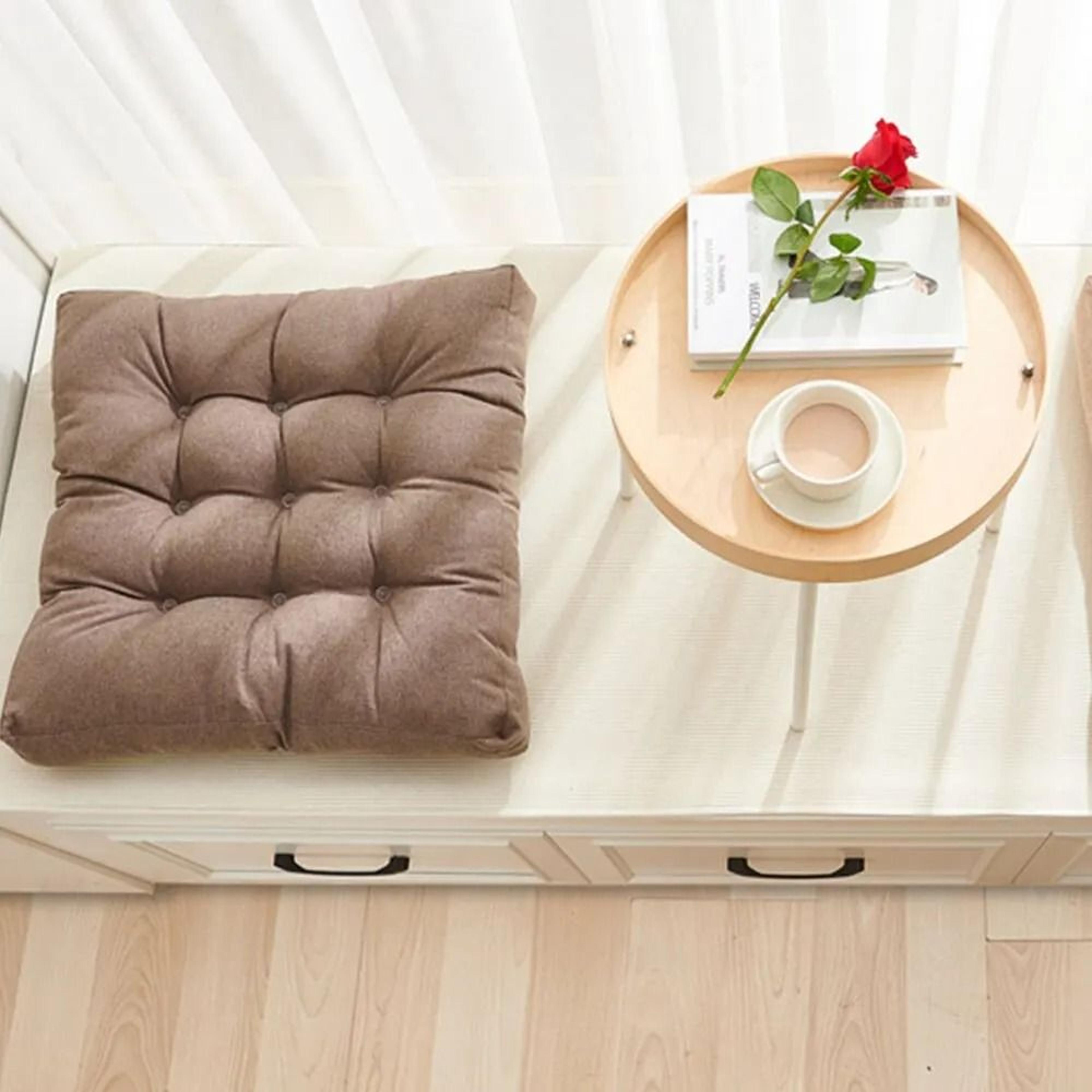 Linen Square Cushion Seat Pad For Chairs Home And Office Use 5