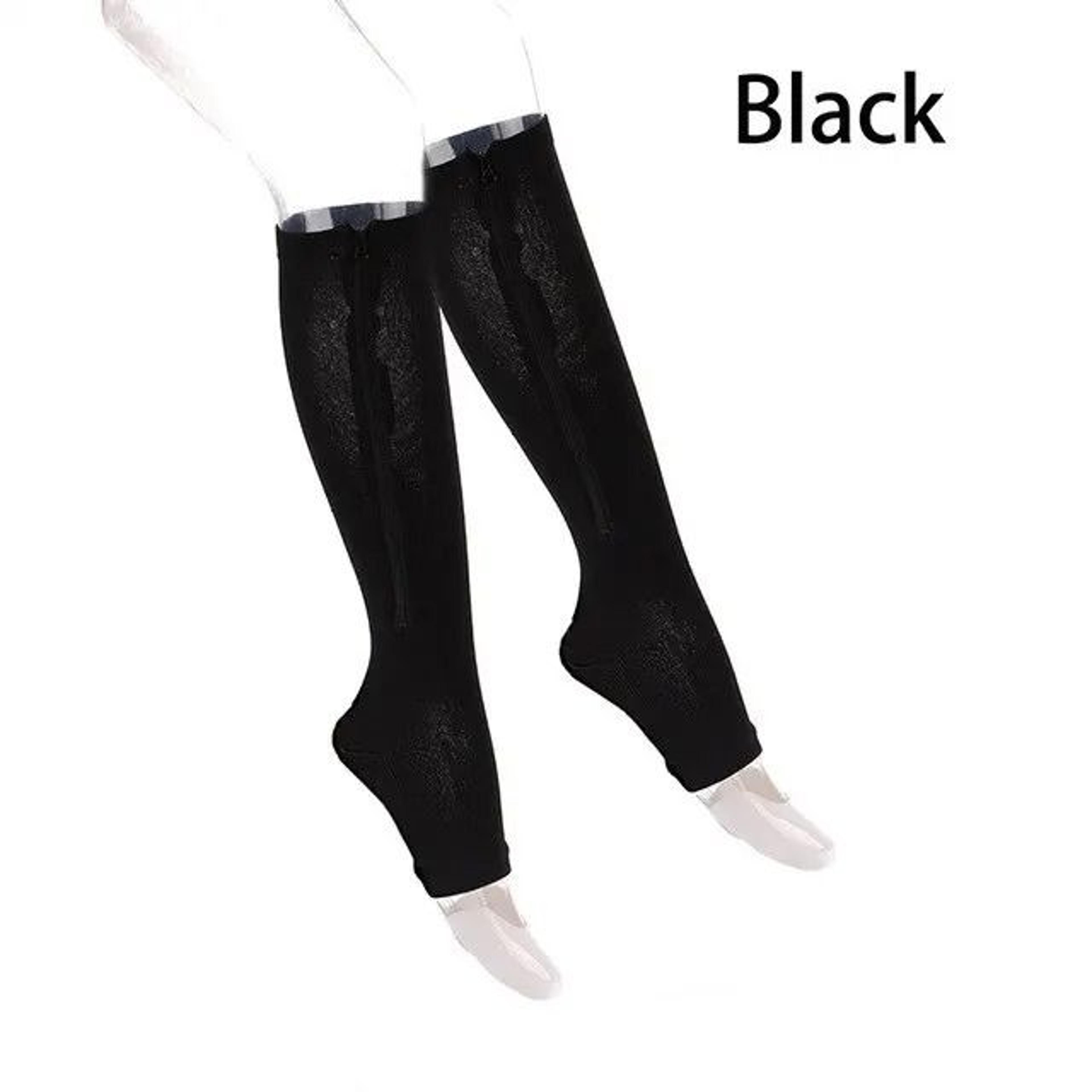 Compression Support Knee Socks With Zipper 1